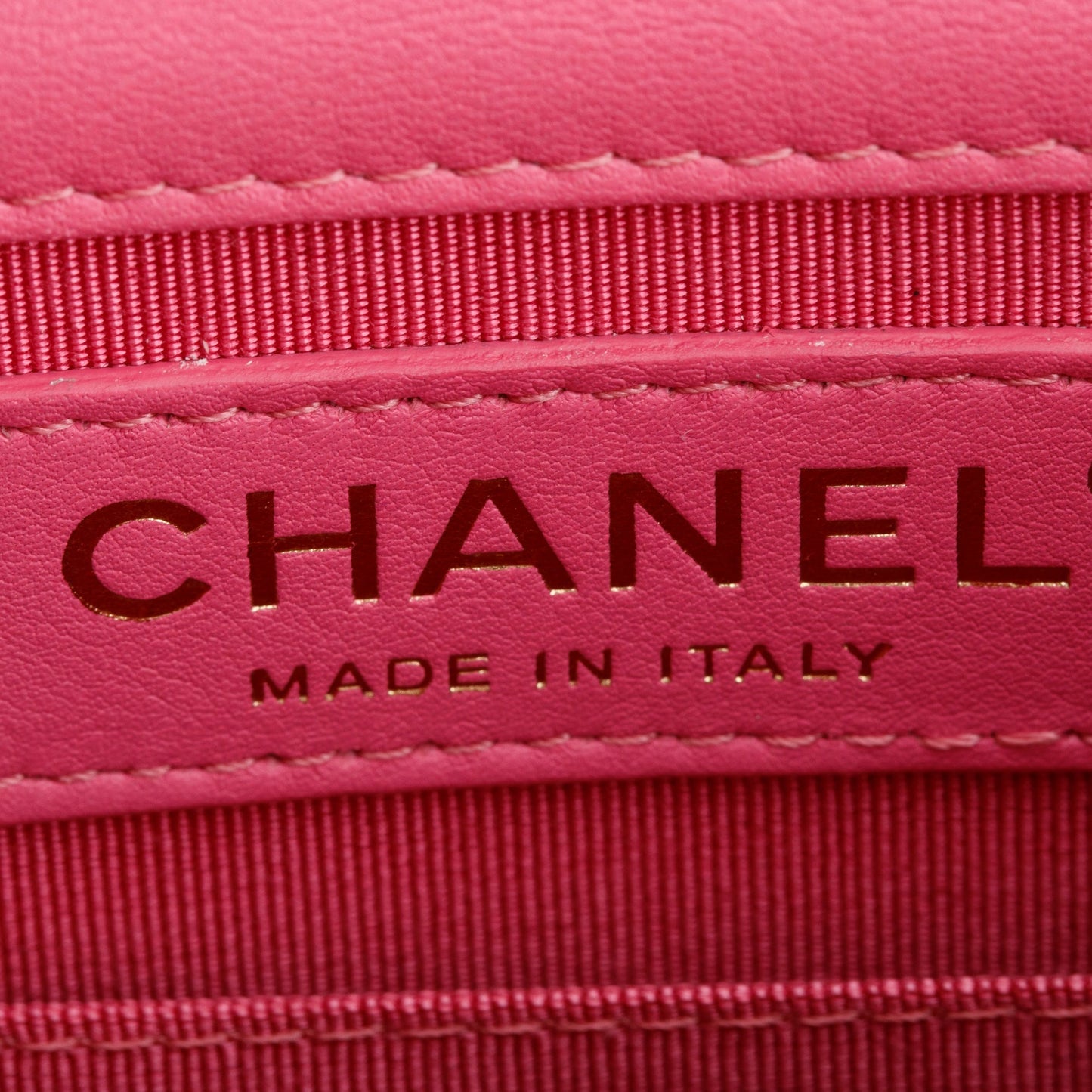 Chanel Pink Lambskin Leather North/South Boy Bag