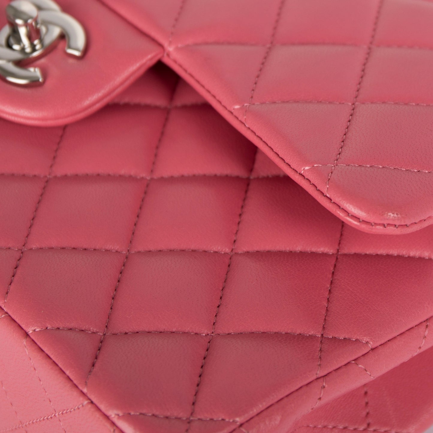 Chanel Pink Lambskin Small Classic Double Flap Bag