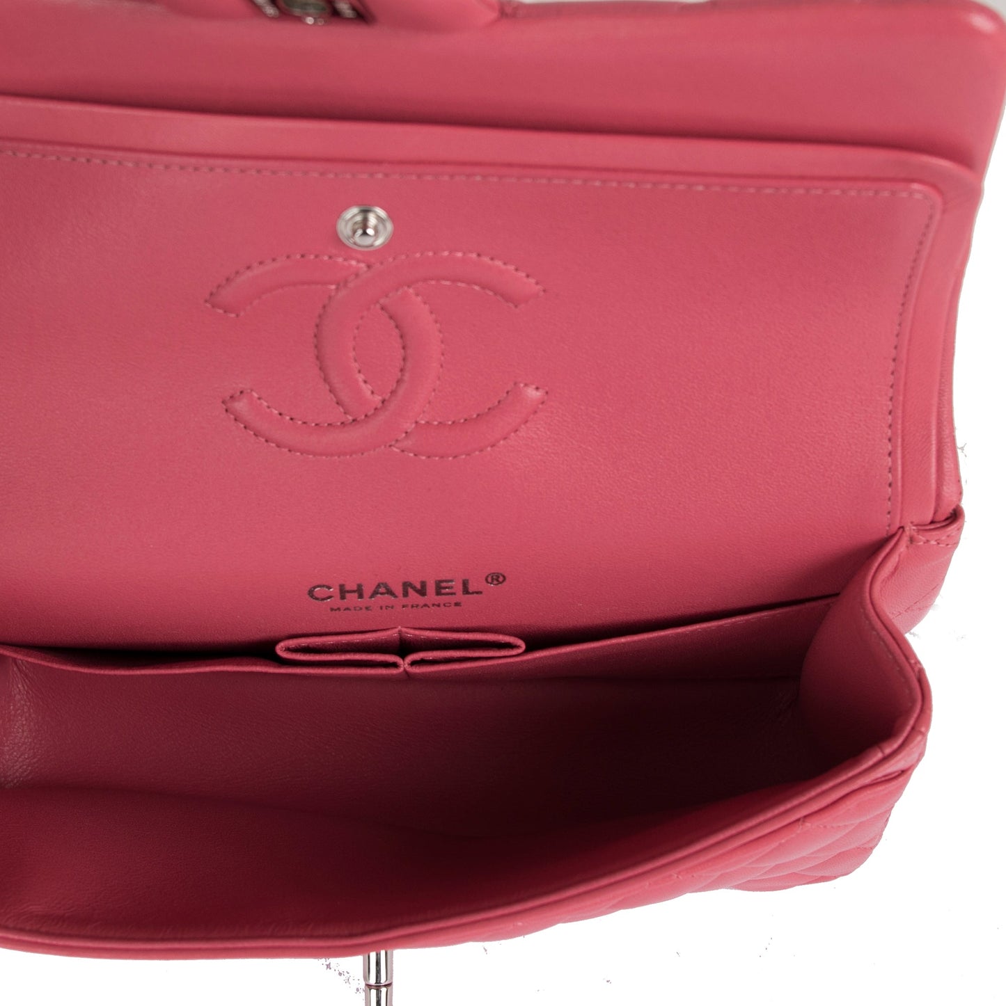 Chanel Pink Lambskin Small Classic Double Flap Bag