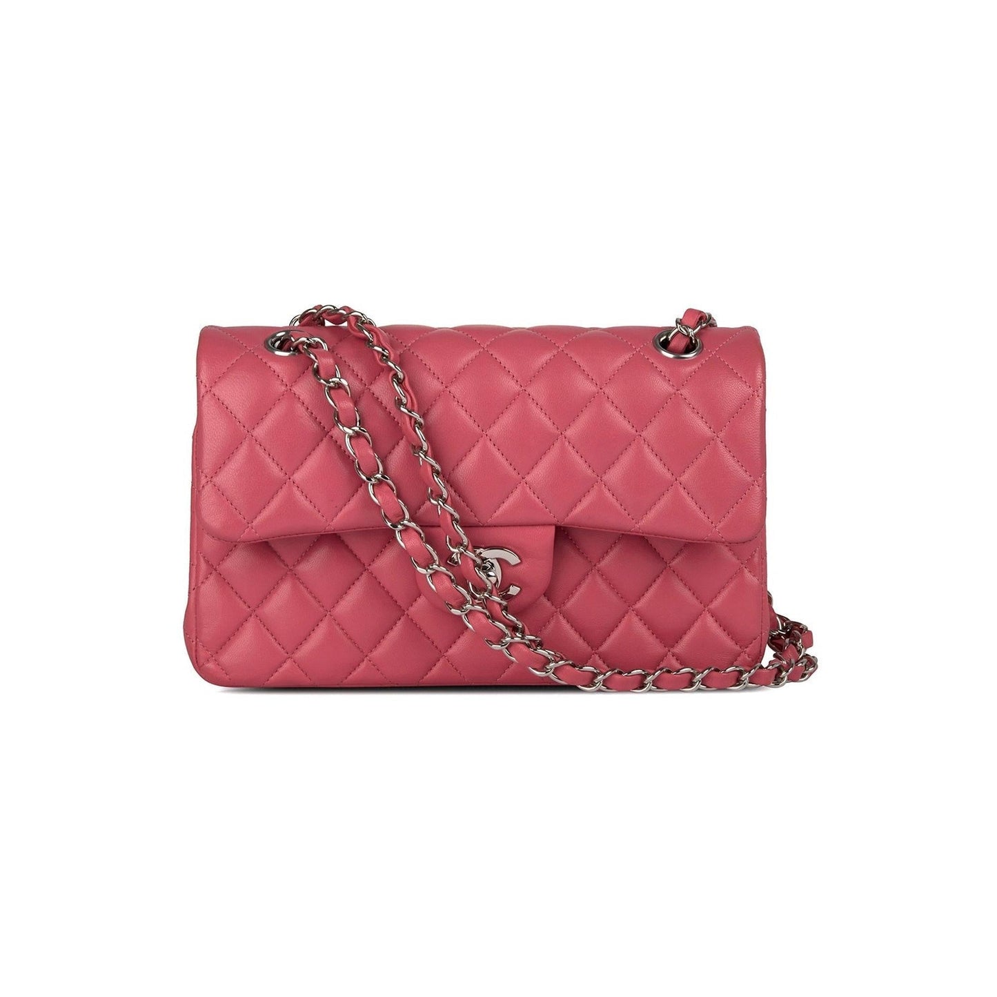 Chanel Pink Lambskin Small Classic Double Flap Bag