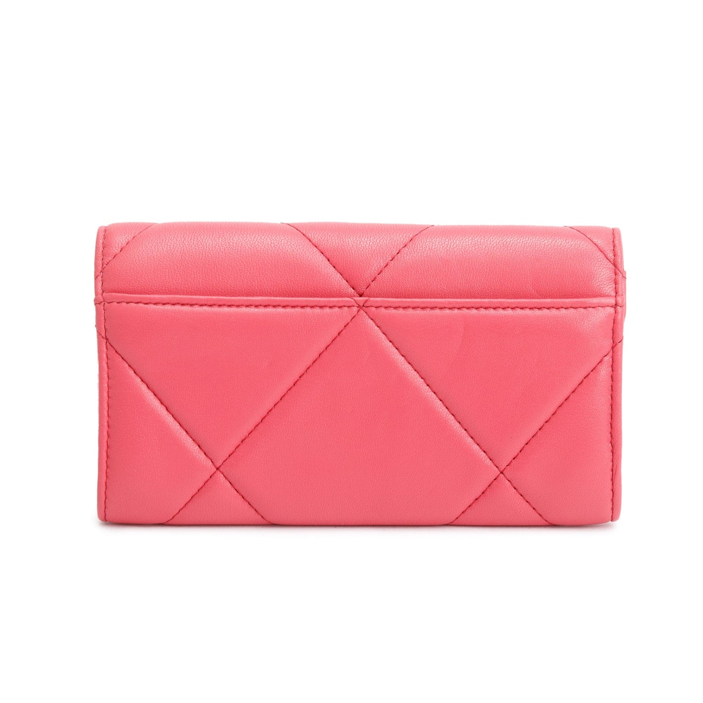 Chanel Pink Leather 19 Flap Wallet