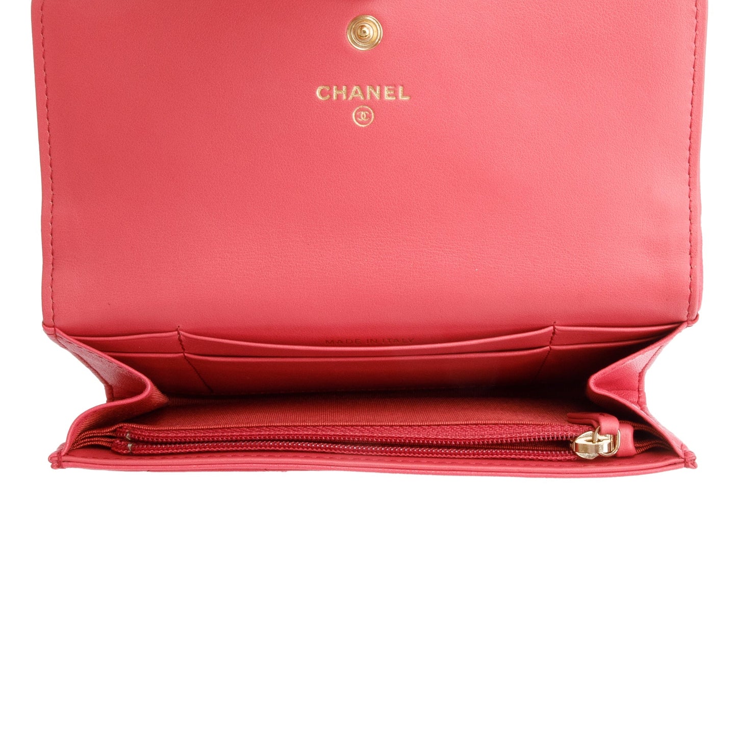 Chanel Pink Leather 19 Flap Wallet