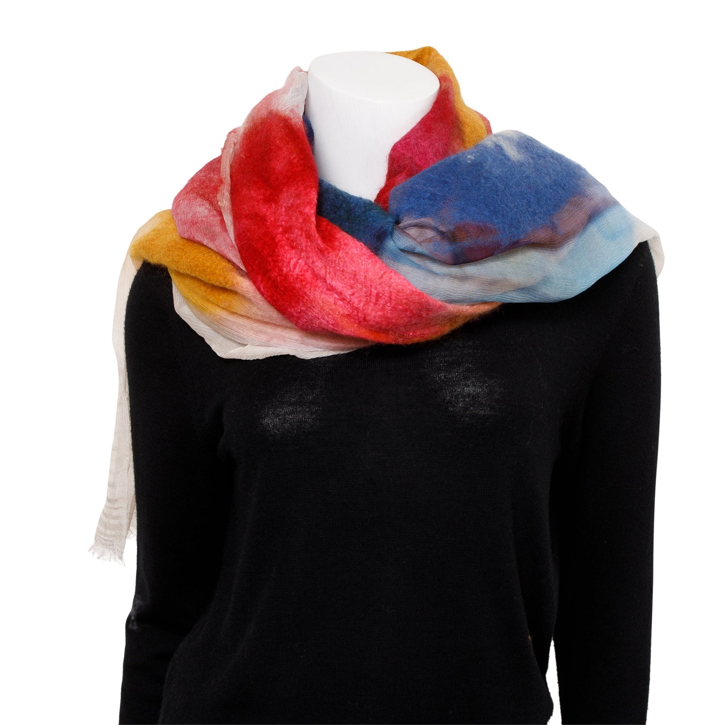 Chanel Pink Multicolor Ombre CC Logo Cashmere Silk Scarf
