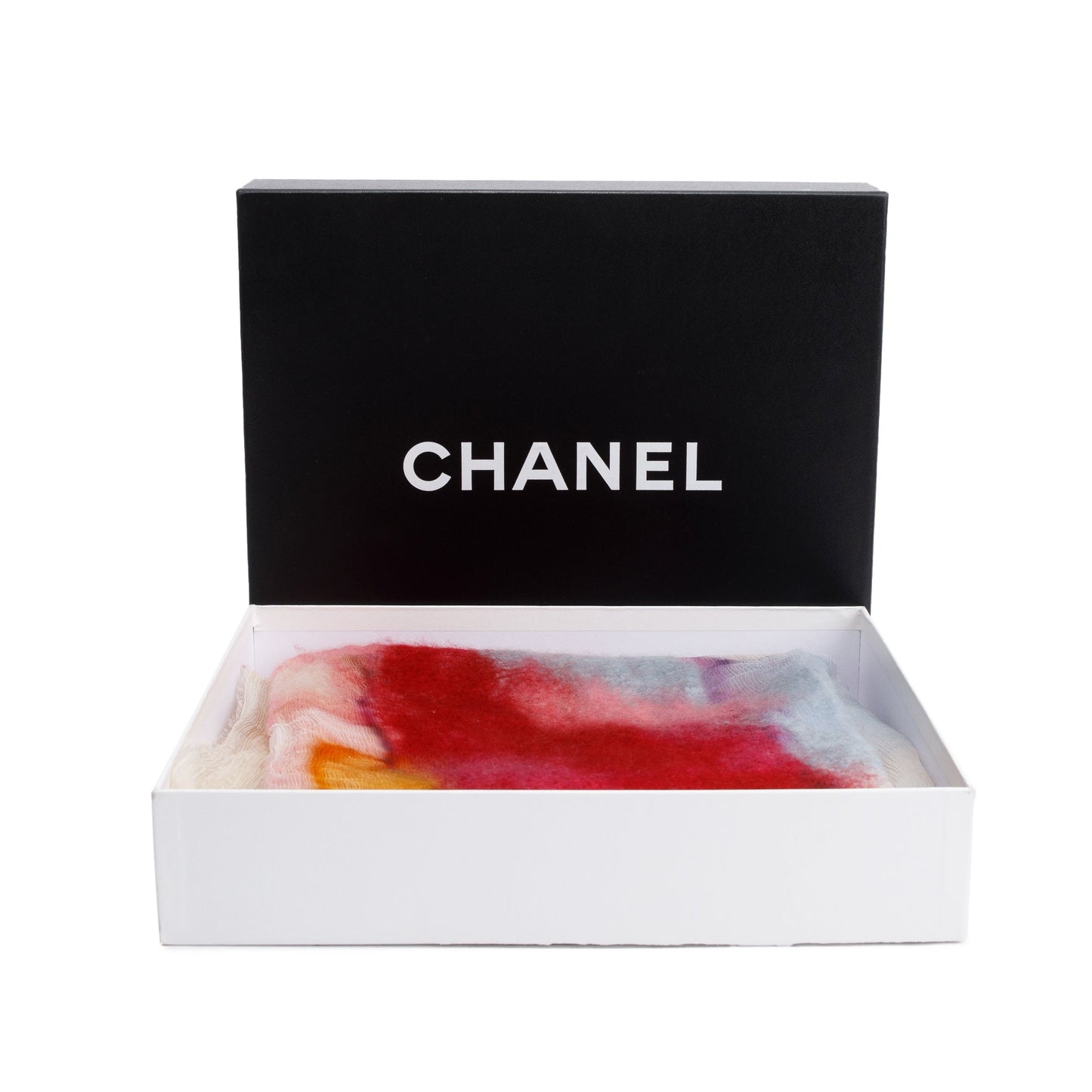 Chanel Pink Multicolor Ombre CC Logo Cashmere Silk Scarf