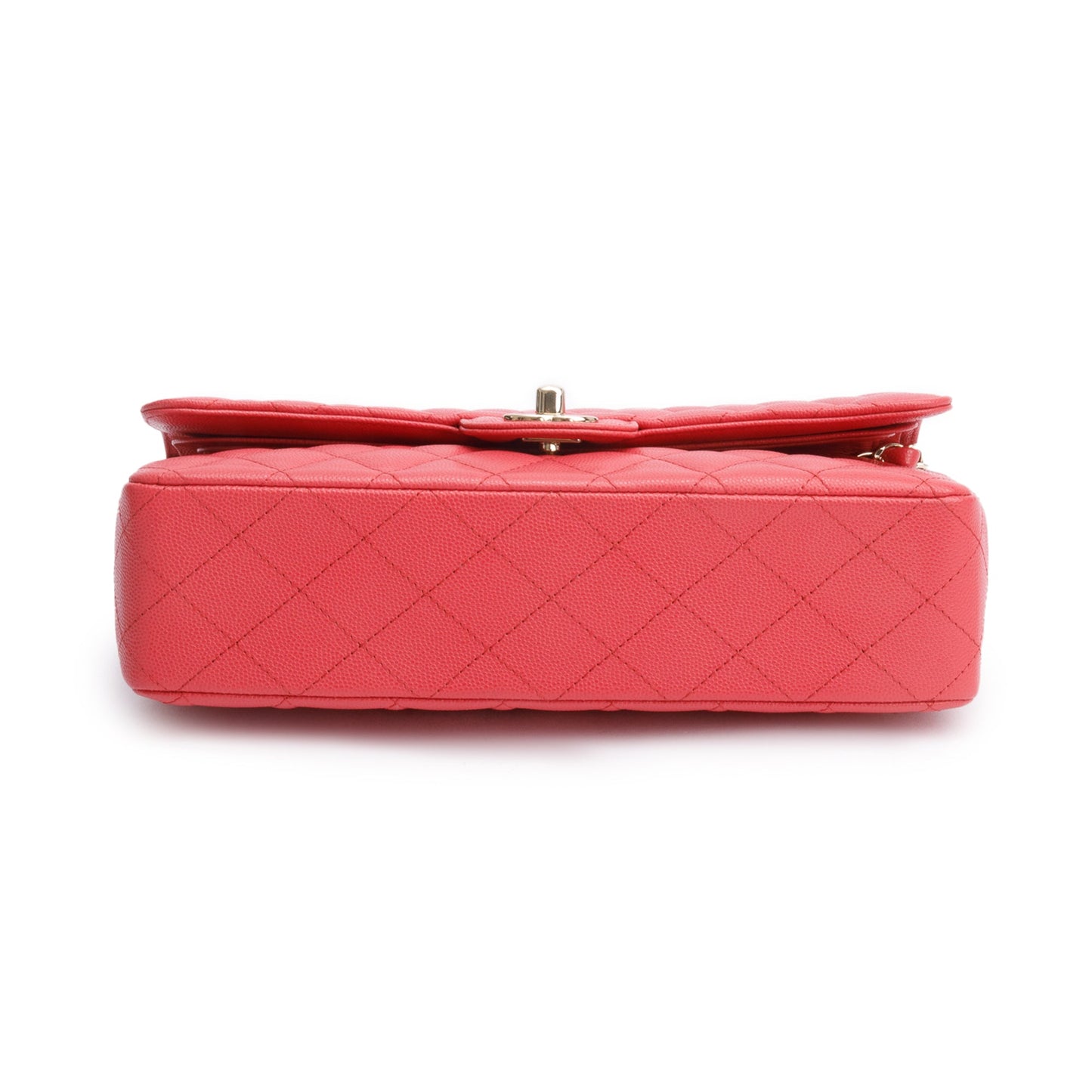 Chanel Pink Quilted Caviar Leather Classic Medium Double Flap Bag