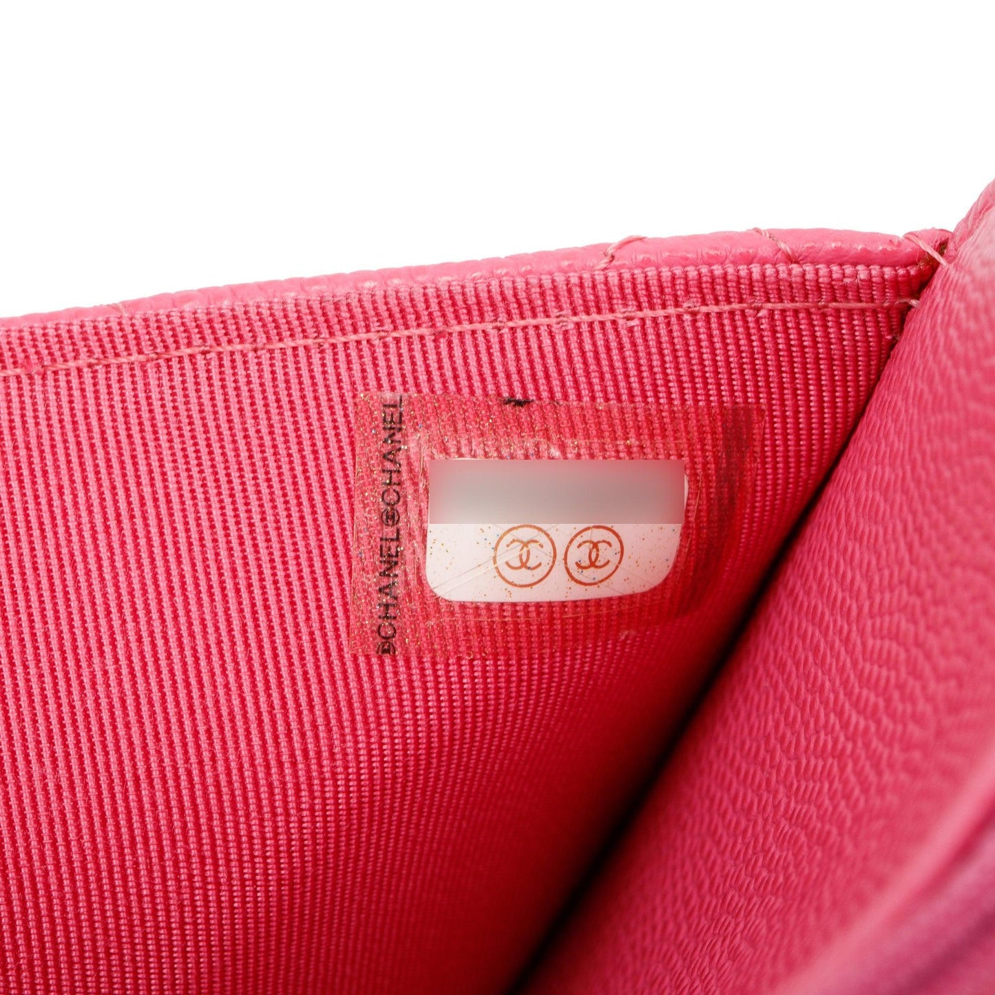 Chanel Pink Quilted Caviar Leather Classic Wallet on Chain