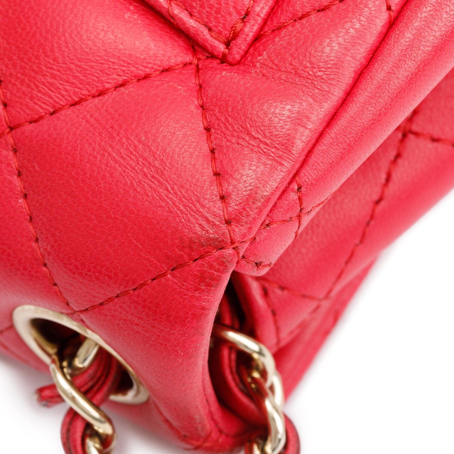 Chanel Pink Quilted Lambskin Leather Classic Square Mini Flap Bag