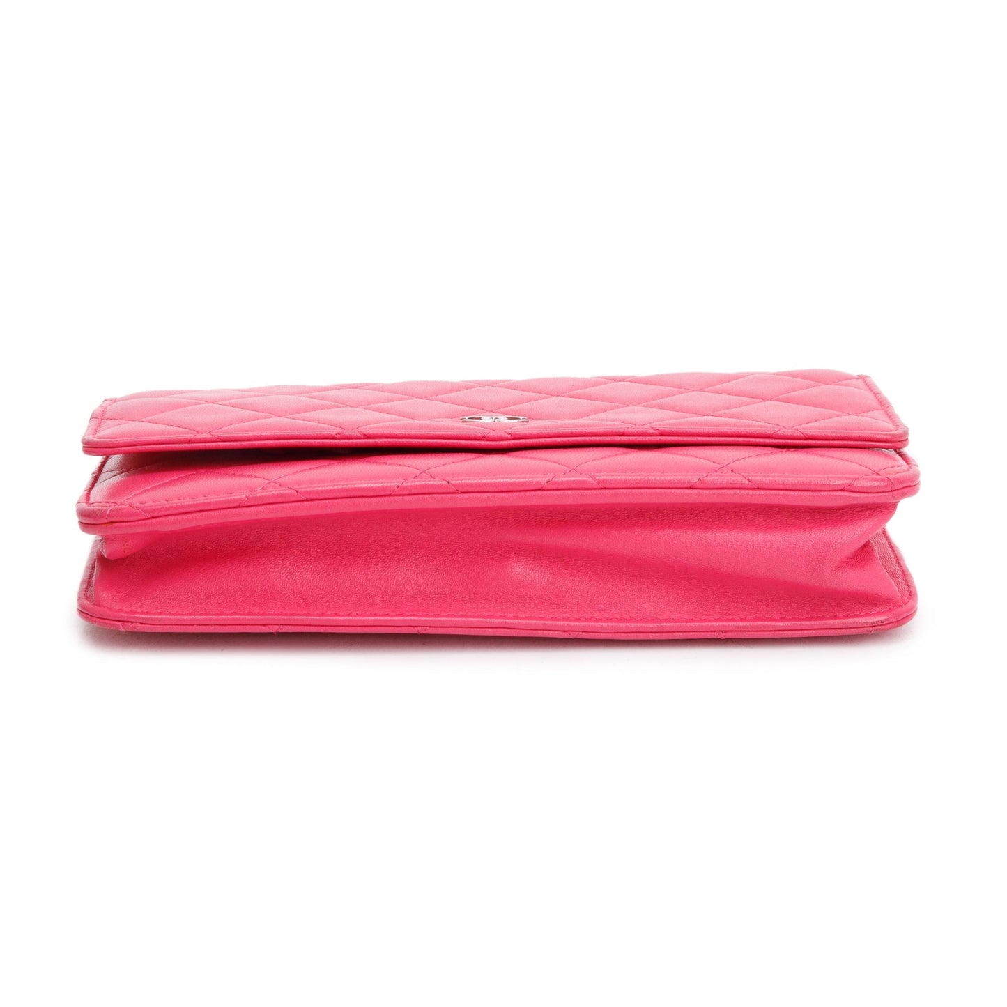 Chanel Pink Quilted Lambskin Leather Classic Wallet on Chain