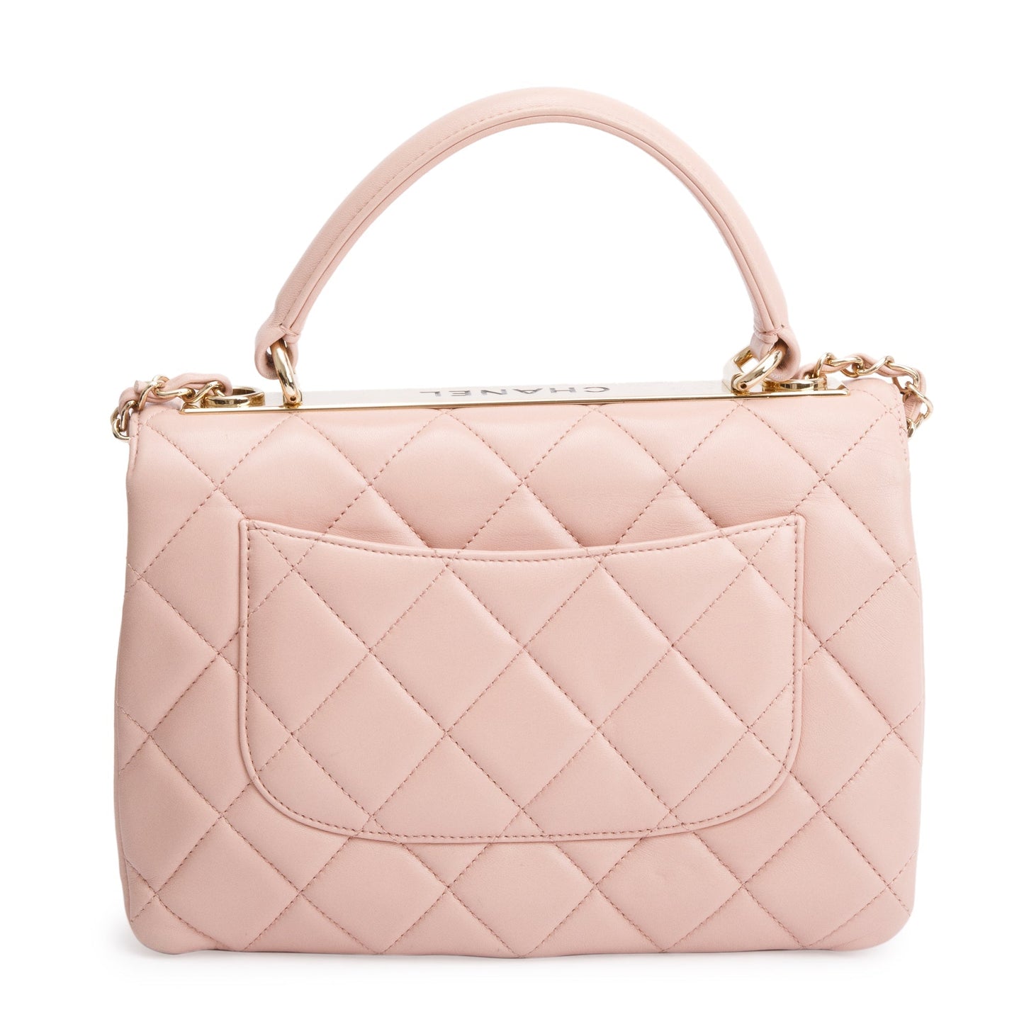 Chanel Pink Quilted Lambskin Trendy CC Small Top Handle Flap Bag