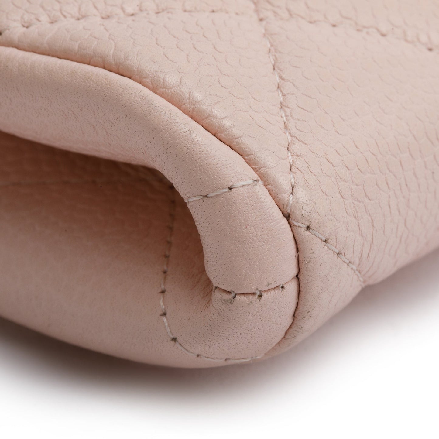 Chanel Pink Quilted Leather Clutch with Chain Flap