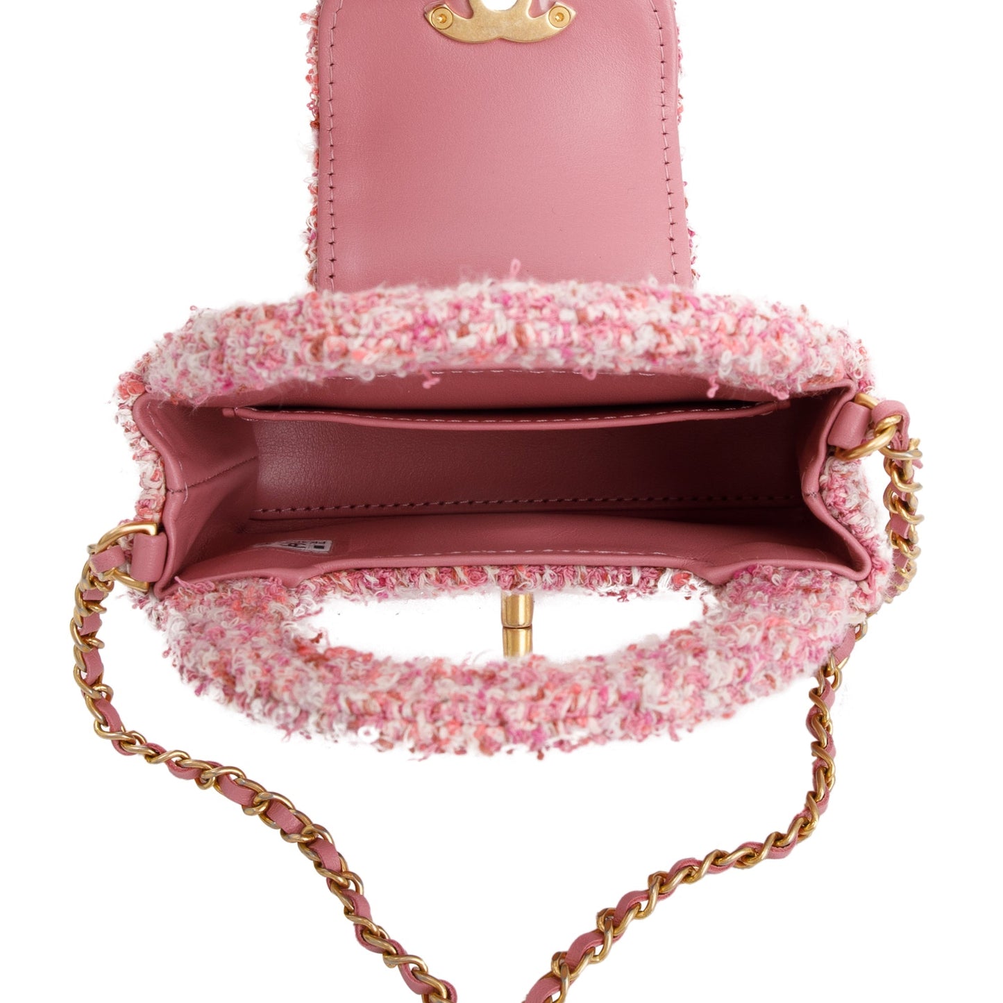 Chanel Pink Tweed Nano Kelly Shopper