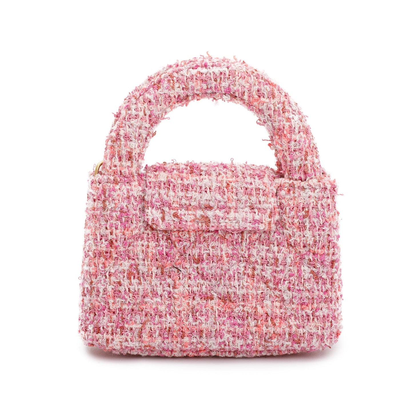 Chanel Pink Tweed Nano Kelly Shopper