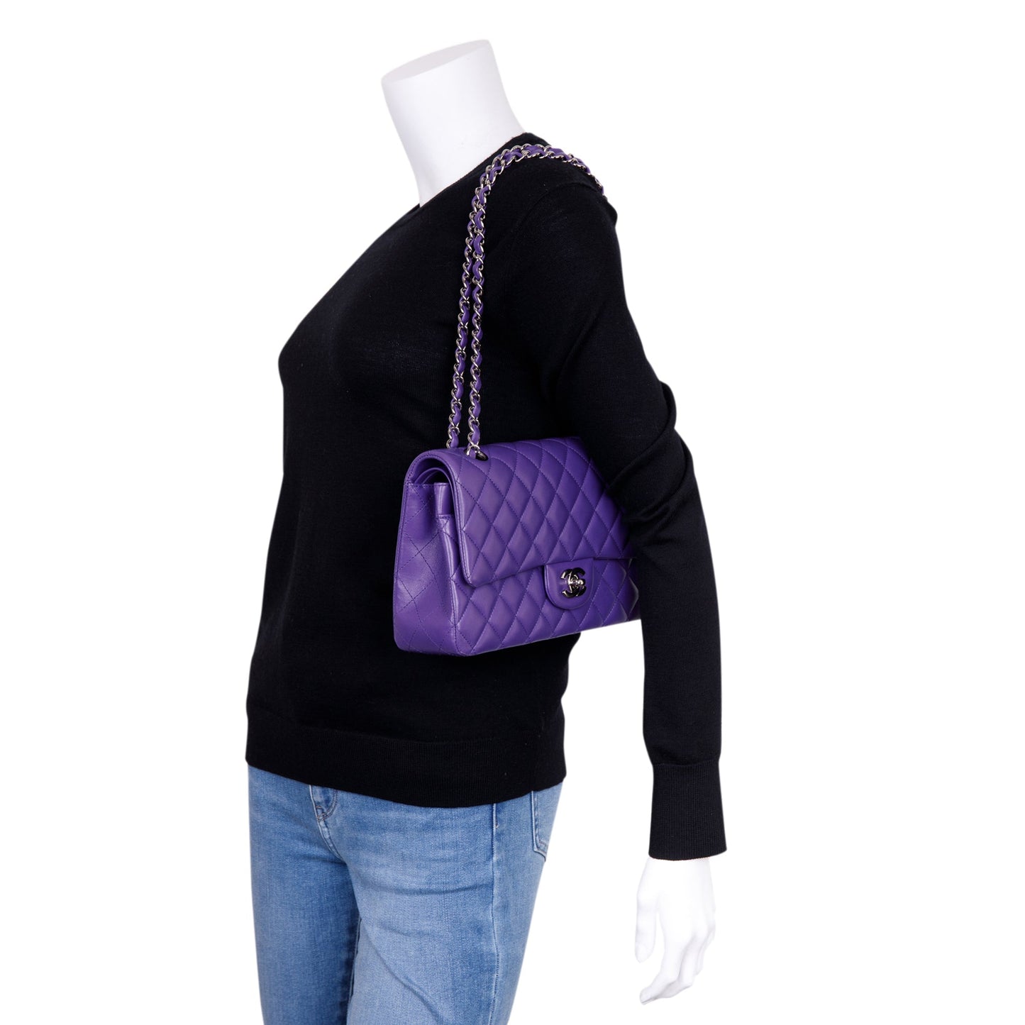 Chanel Purple Classic Medium Double Flap Bag