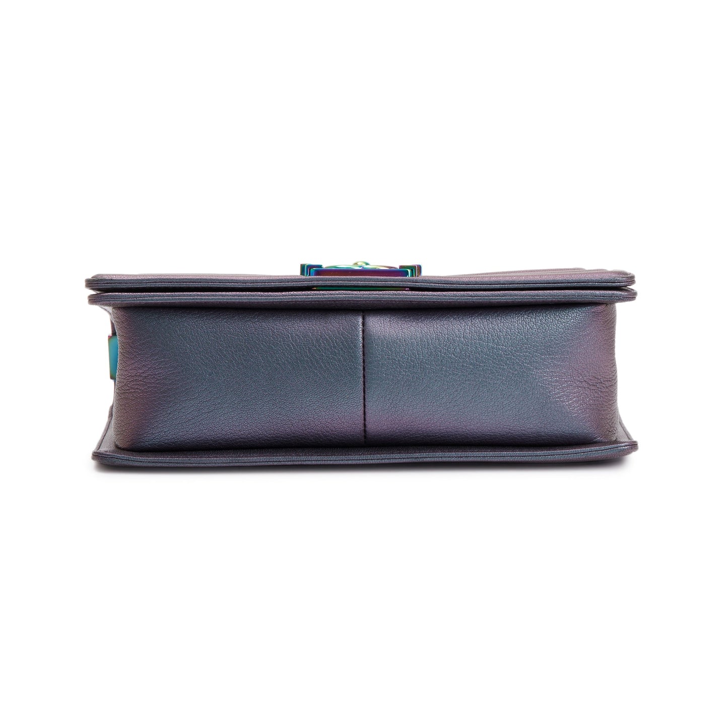 Chanel Purple Iridescent Quilted Calfskin Leather Medium Boy Bag