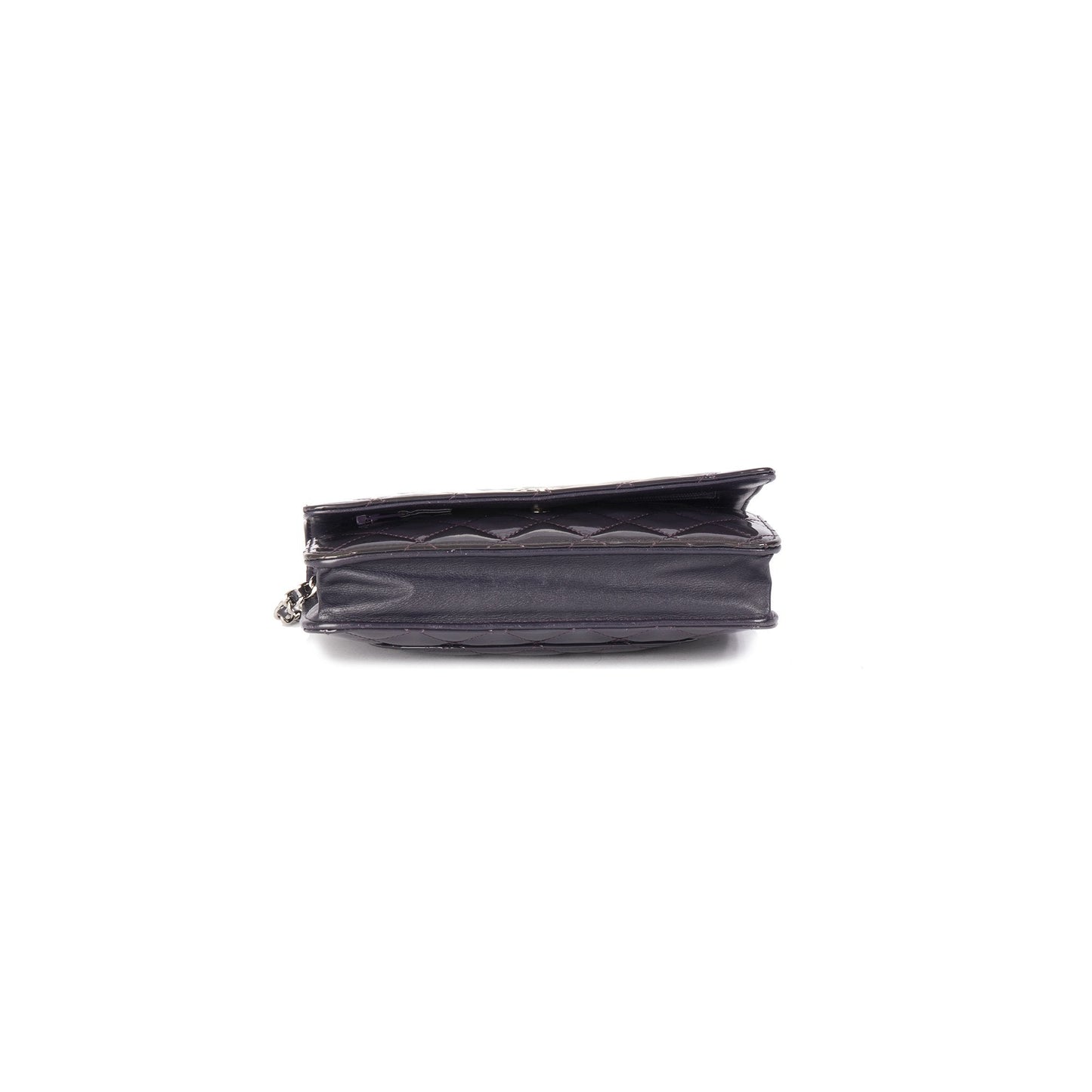 Chanel Purple Patent Classic Wallet on Chain