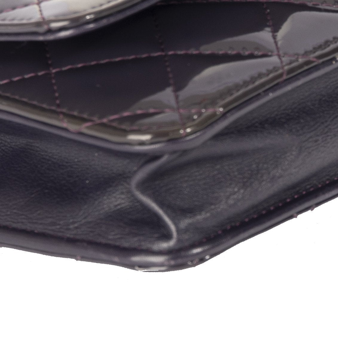 Chanel Purple Patent Classic Wallet on Chain