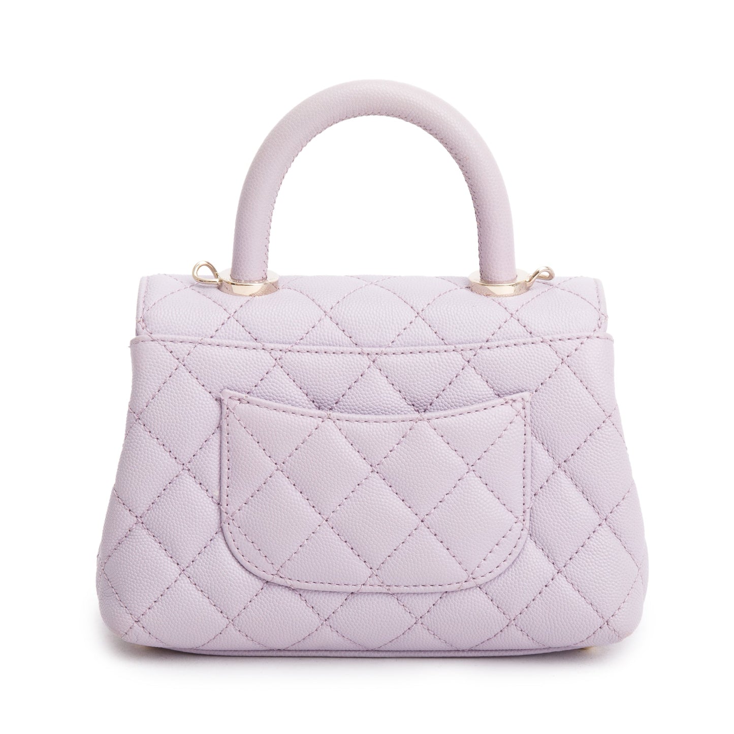 Chanel Purple Quilted Caviar Leather Mini Coco Top Handle Flap Bag