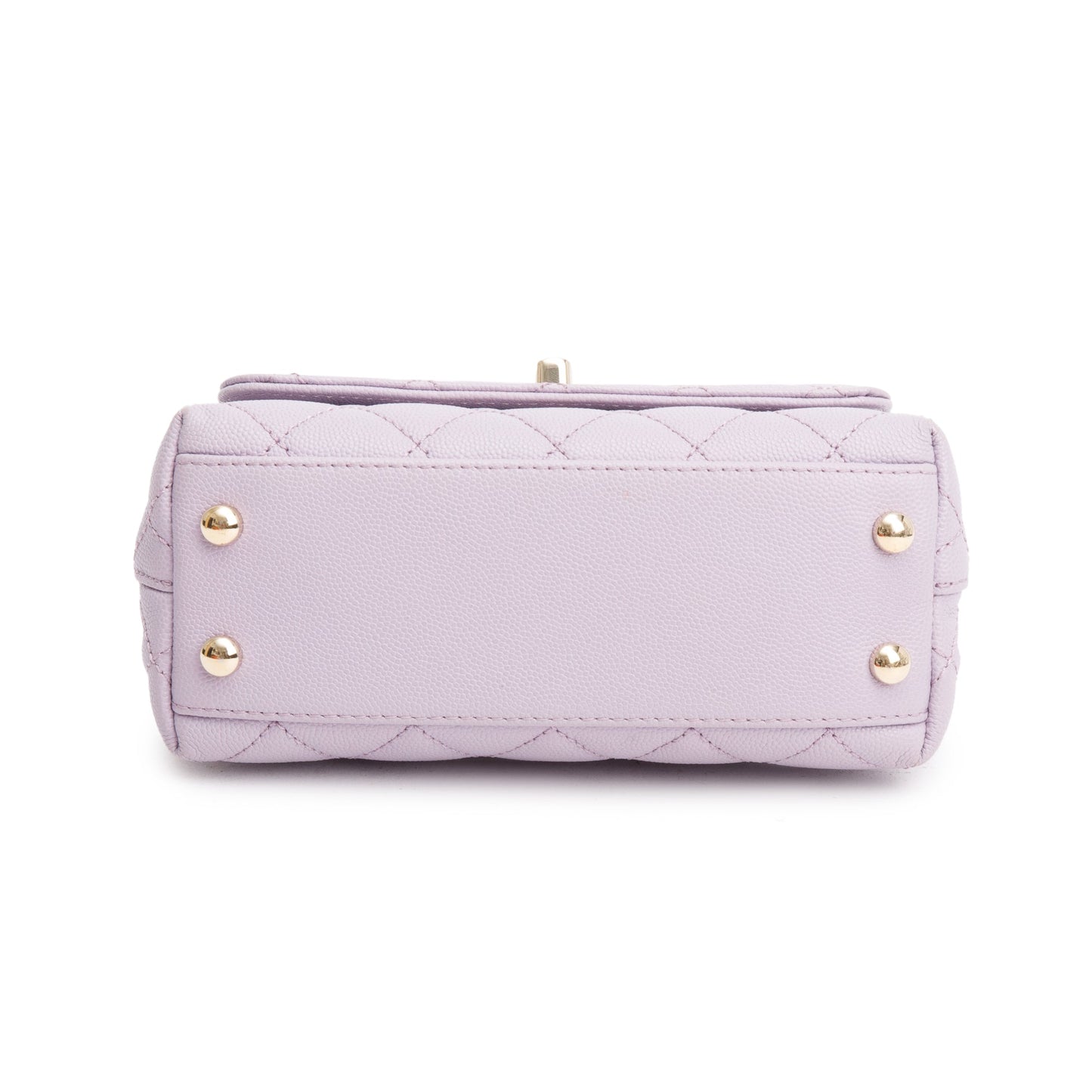 Chanel Purple Quilted Caviar Leather Mini Coco Top Handle Flap Bag