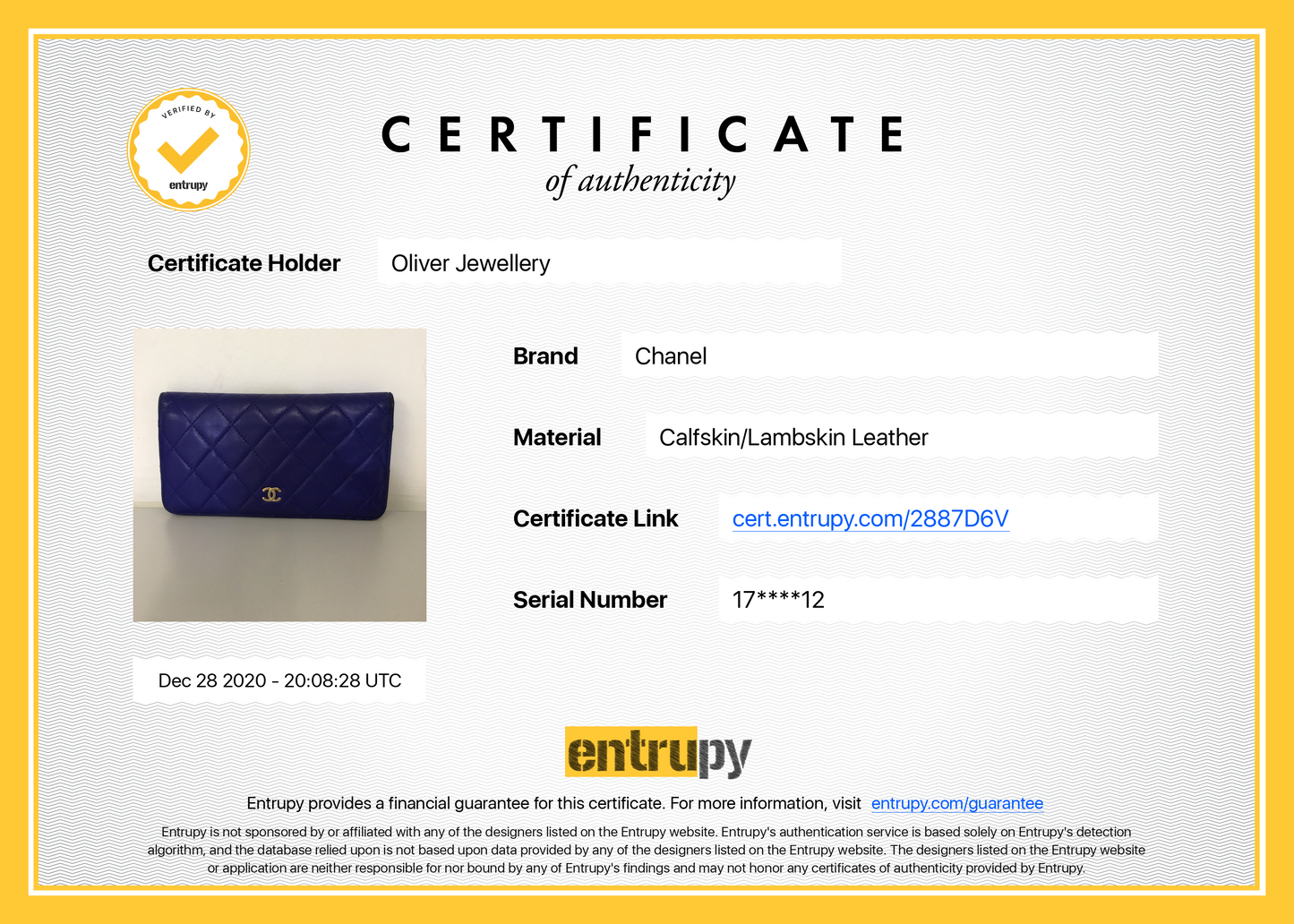 Chanel Quilted Leather Yen Bifold Wallet