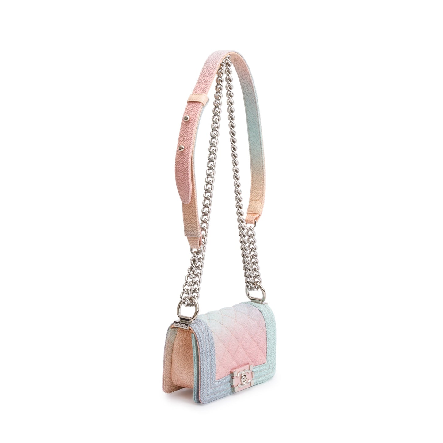 Chanel Rainbow Caviar Leather Mini Boy Flap Bag