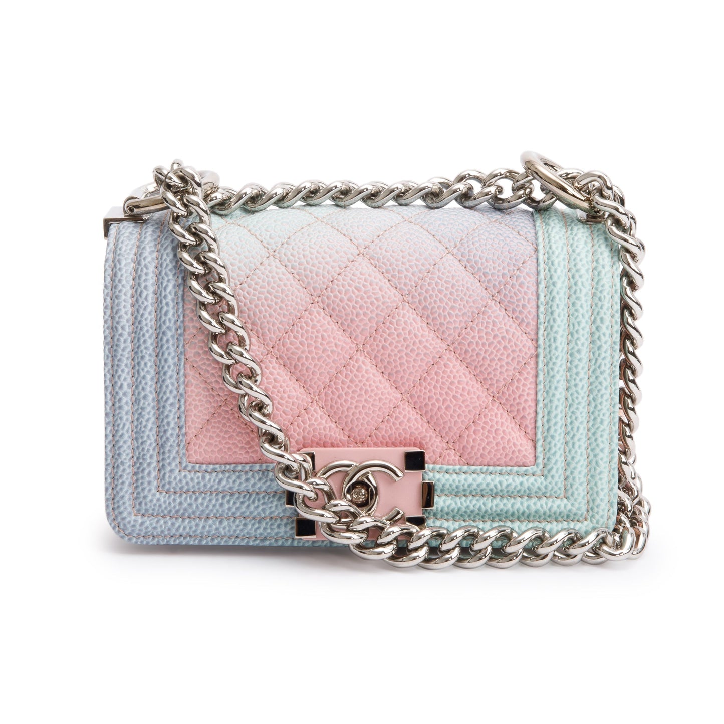Chanel Rainbow Caviar Leather Mini Boy Flap Bag