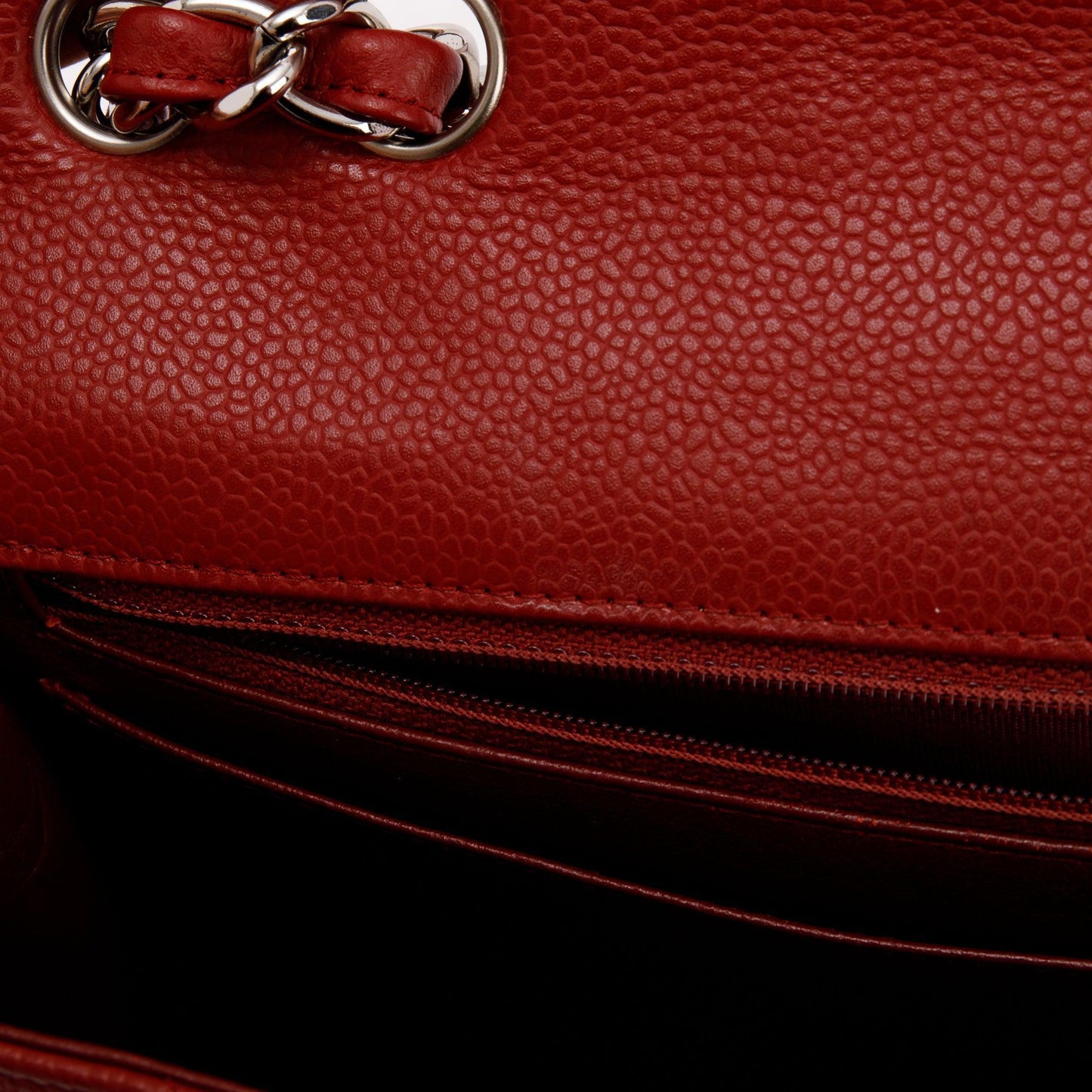 Chanel Red Caviar Classic Jumbo Single Flap Bag