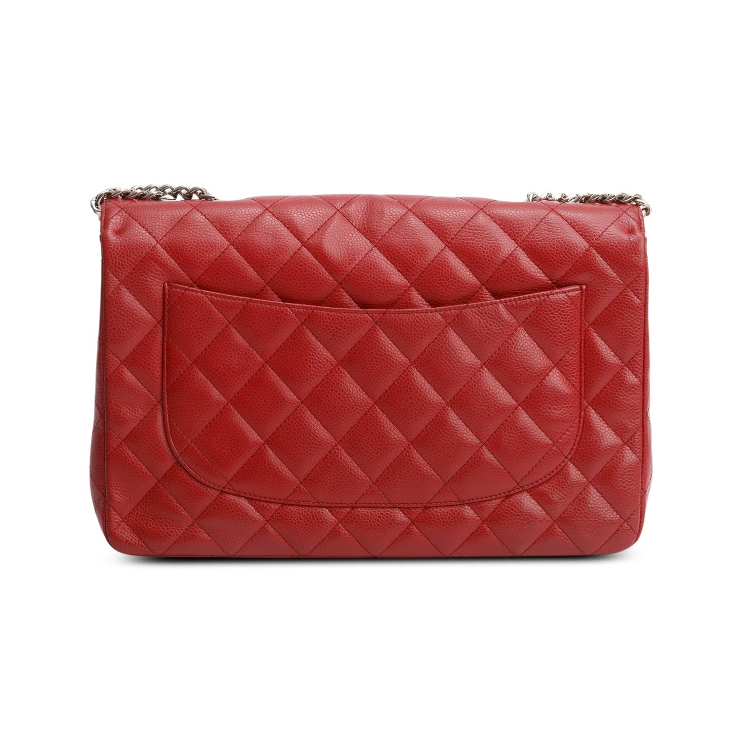 Chanel Red Caviar Classic Jumbo Single Flap Bag