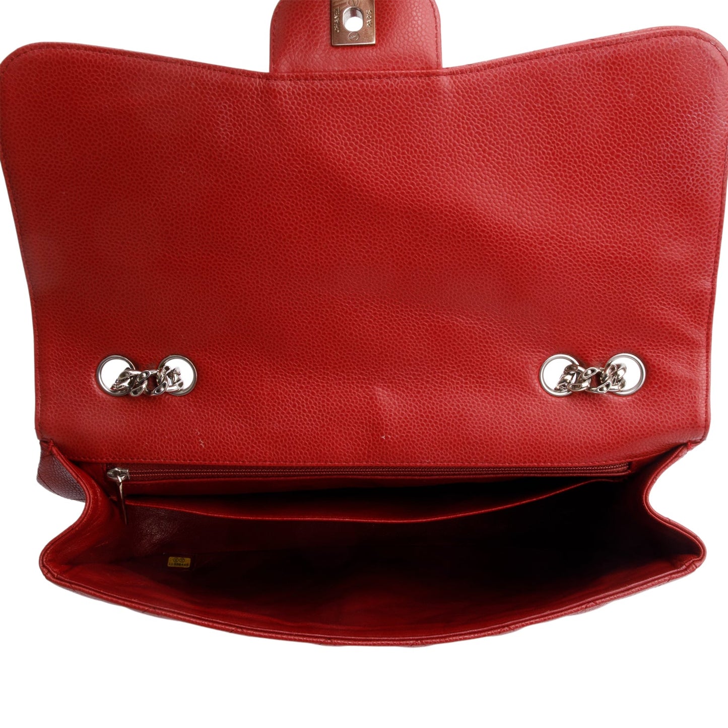 Chanel Red Caviar Classic Jumbo Single Flap Bag
