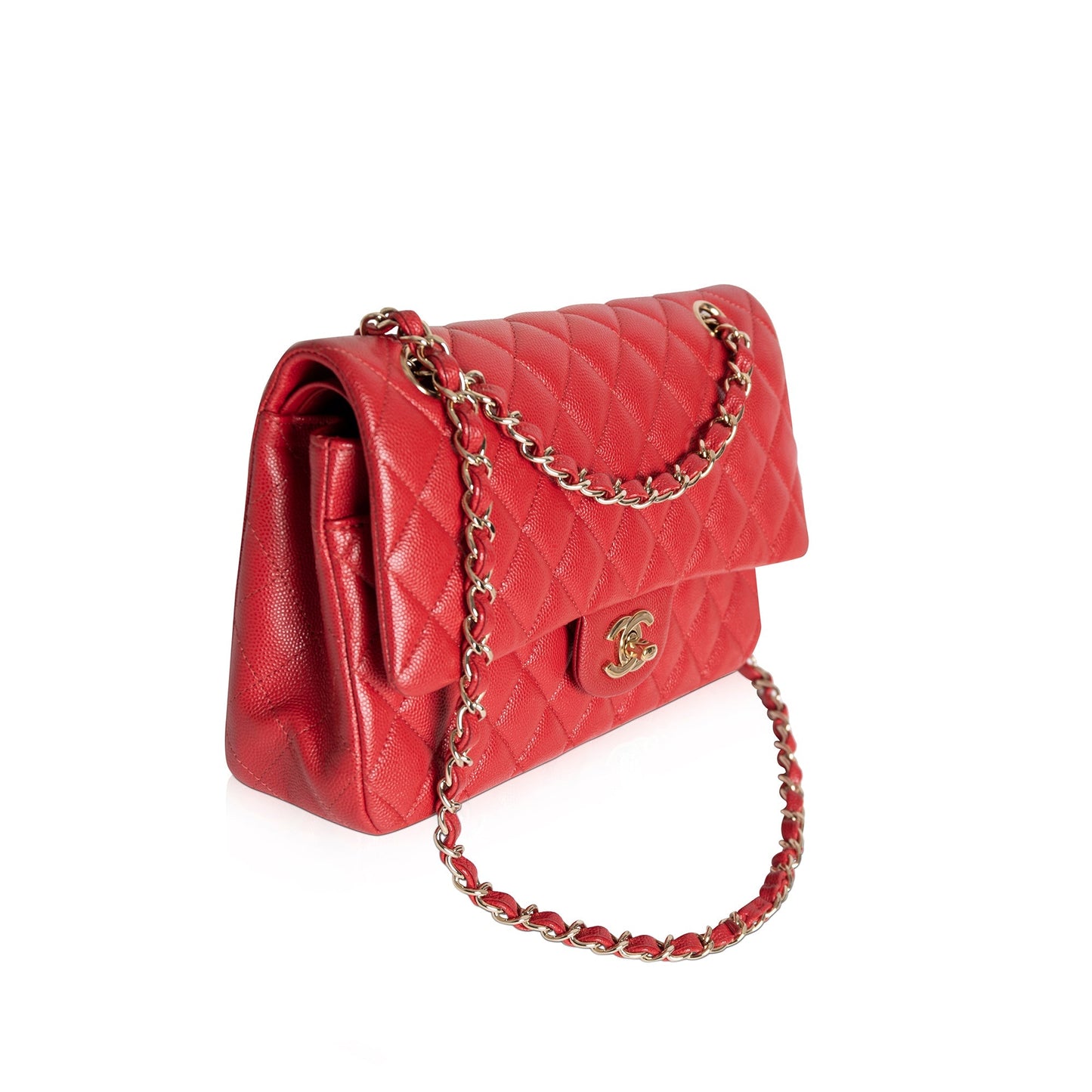 Chanel Red Caviar Classic Medium Double Flap Bag