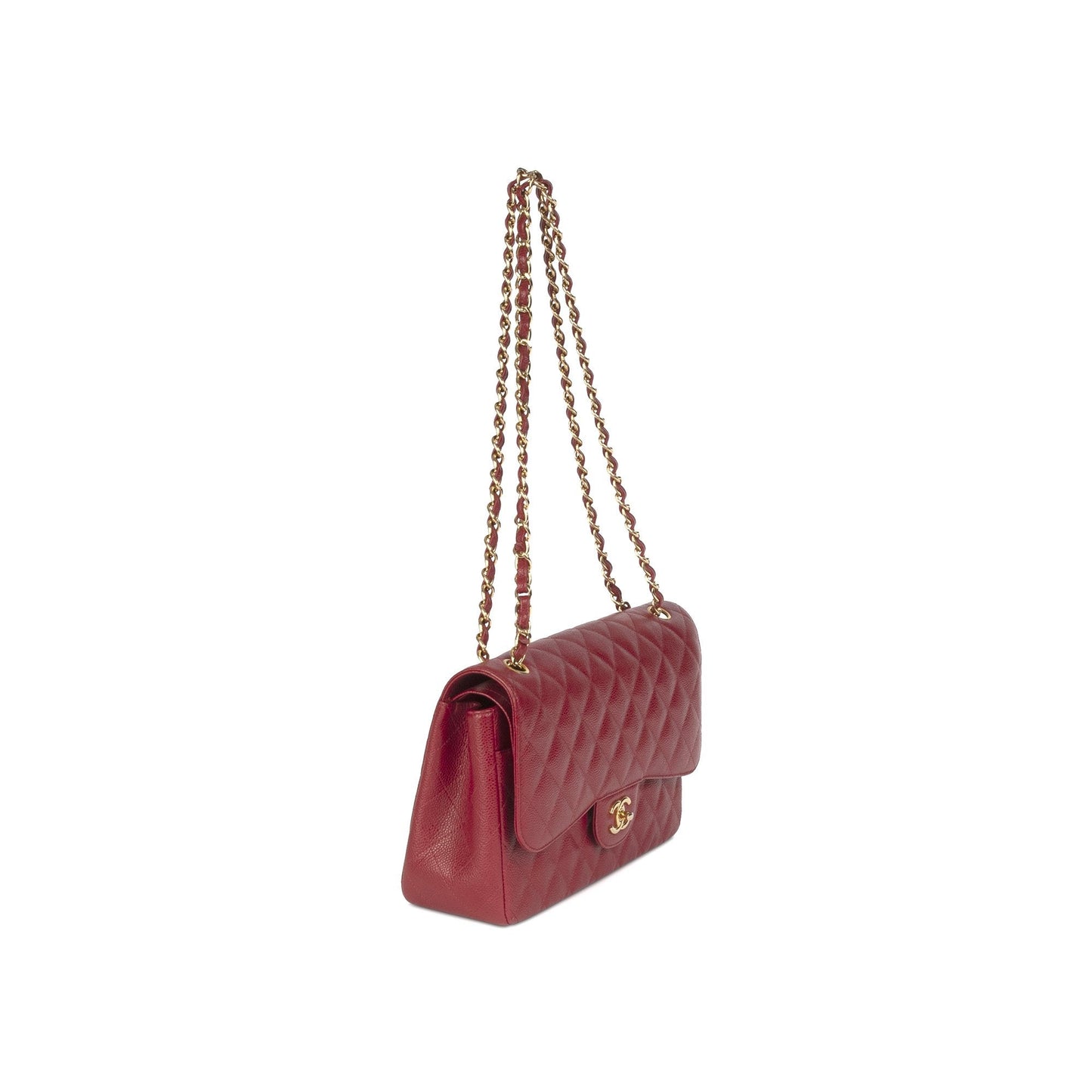 Chanel Red Caviar Large Classic Double Flap Bag