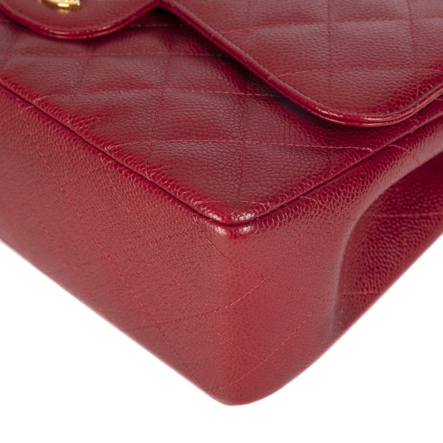 Chanel Red Caviar Large Classic Double Flap Bag