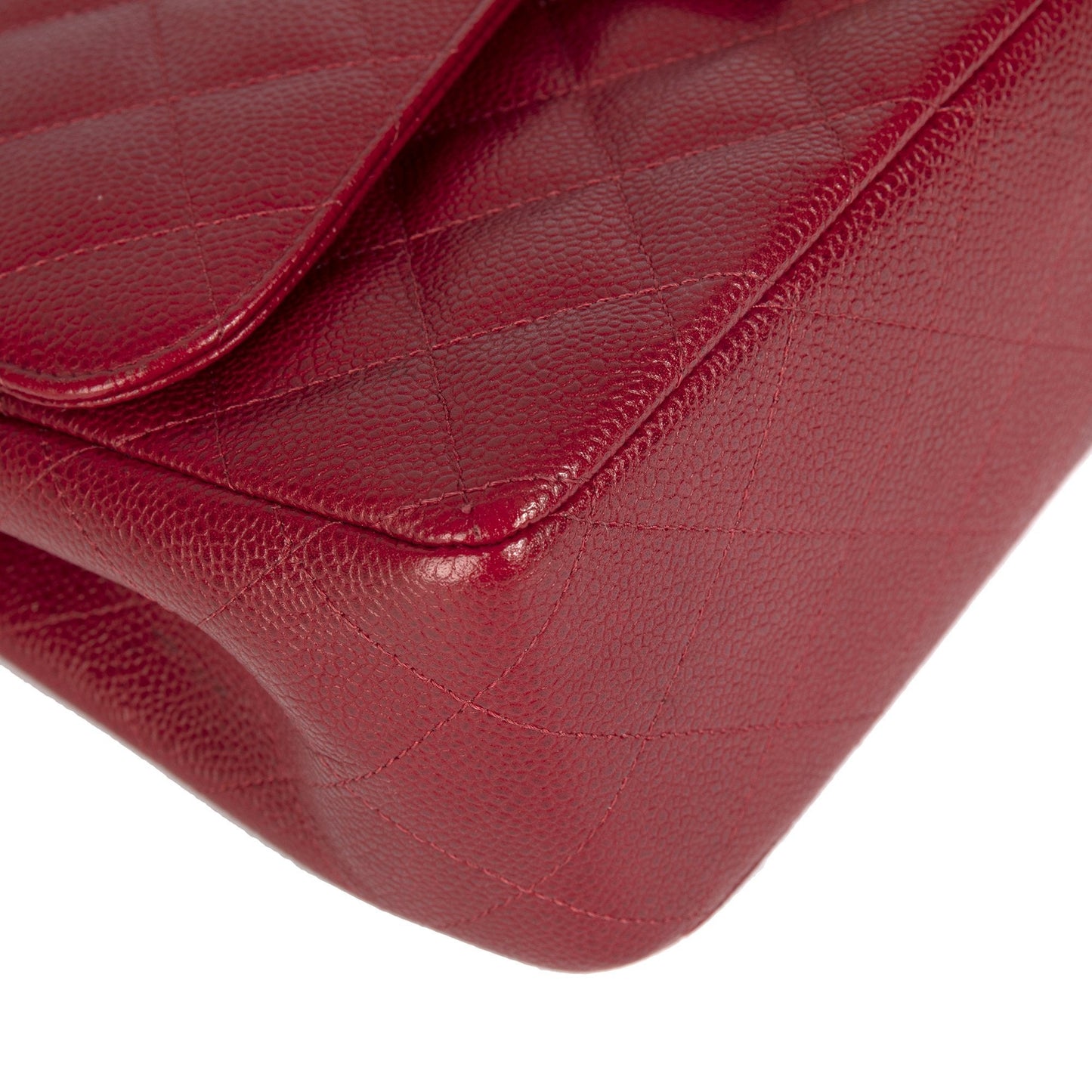 Chanel Red Caviar Large Classic Double Flap Bag