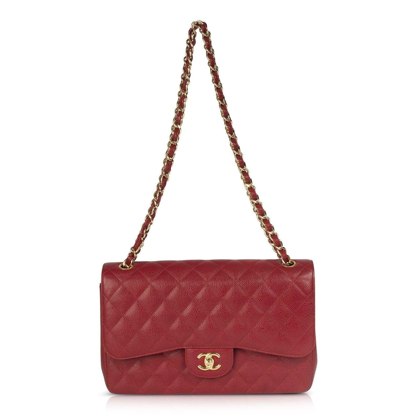 Chanel Red Caviar Large Classic Double Flap Bag