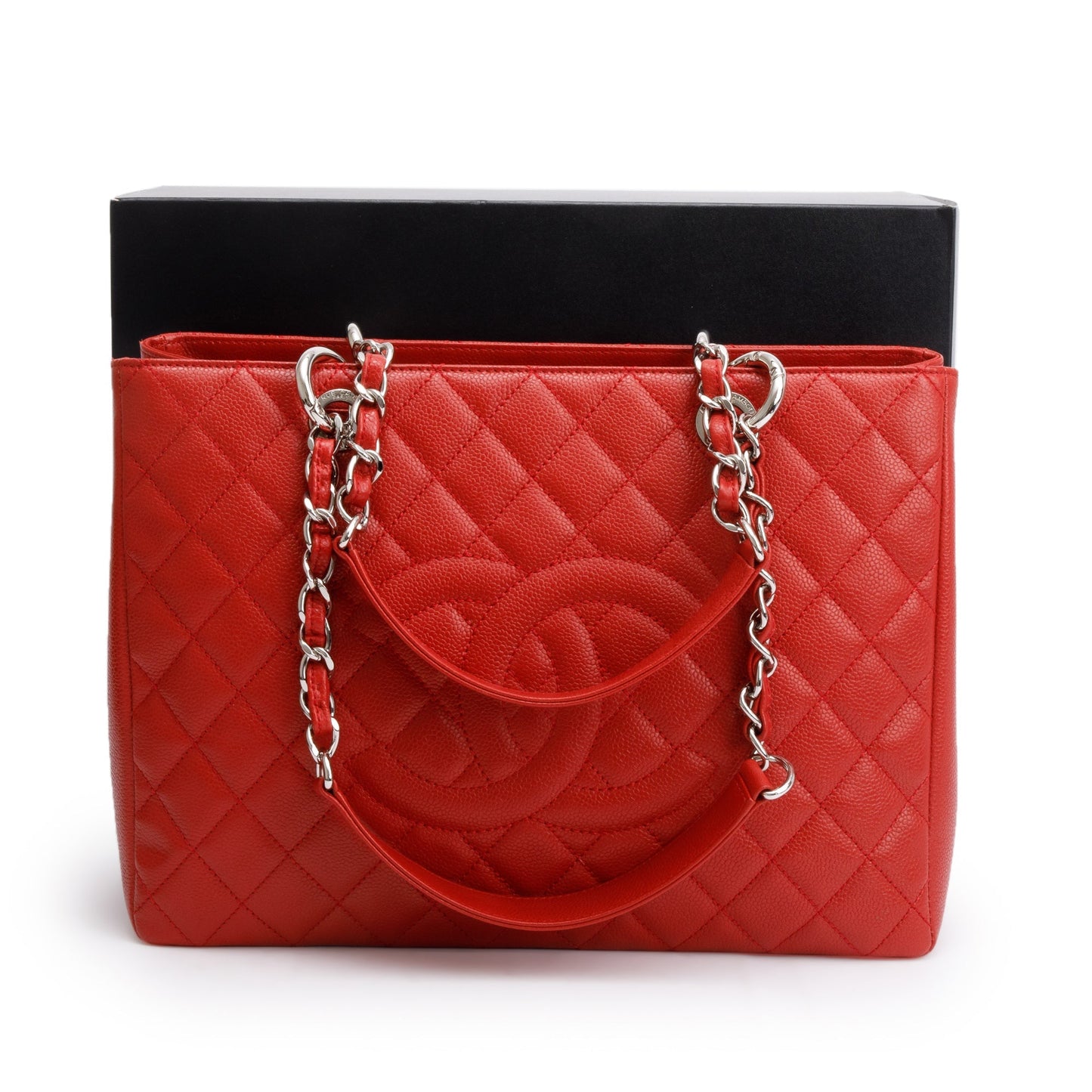 Chanel Red Caviar Leather Grand Shopping Tote (GST)