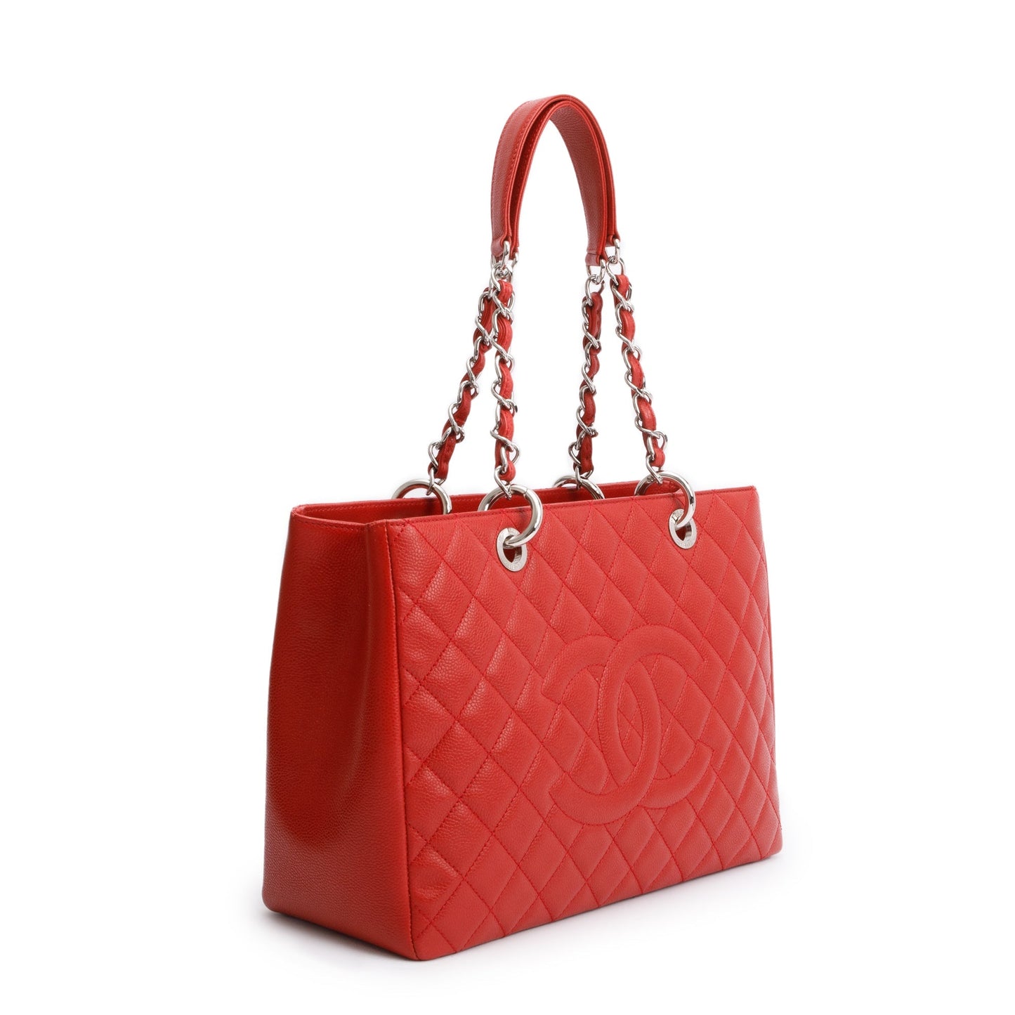 Chanel Red Caviar Leather Grand Shopping Tote (GST)