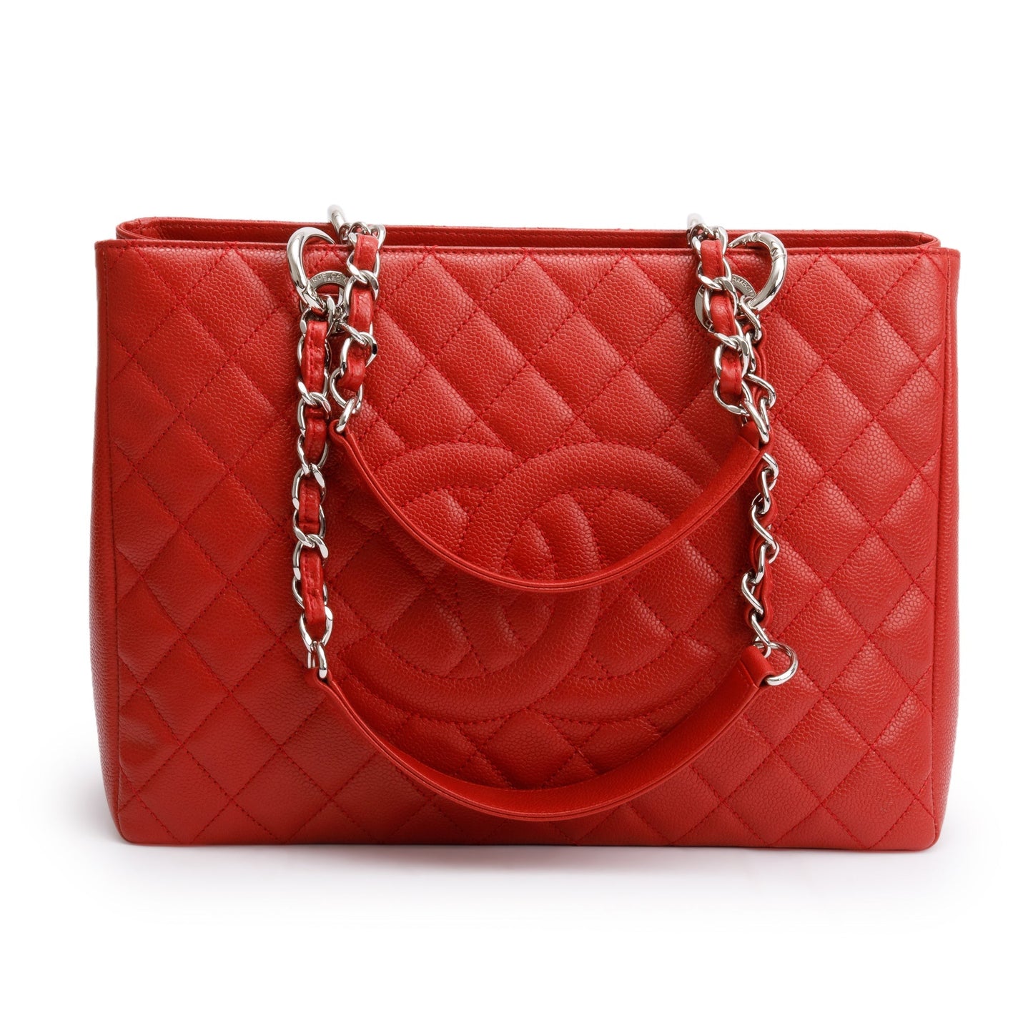 Chanel Red Caviar Leather Grand Shopping Tote (GST)