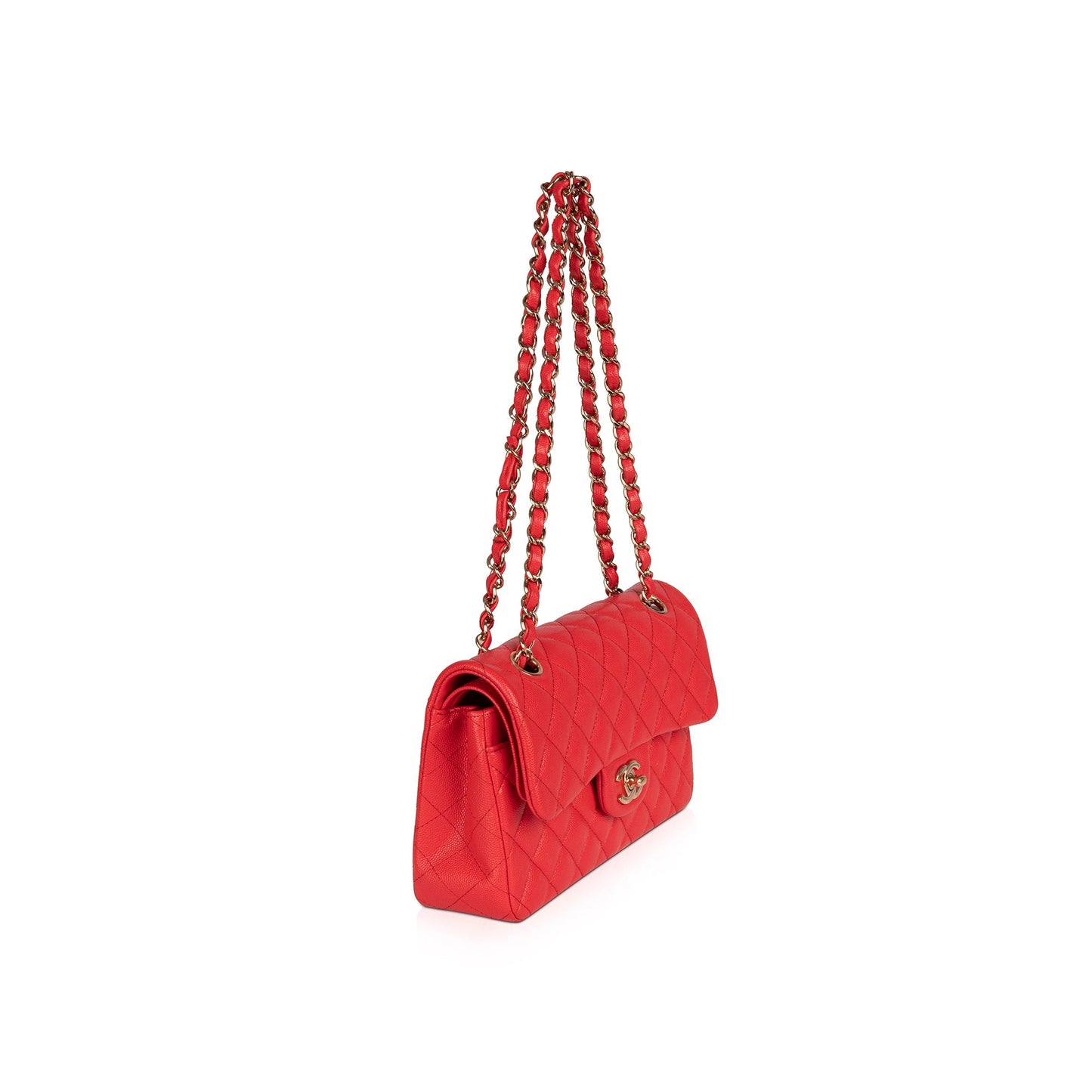 Chanel Red Caviar Small Classic Double Flap Bag