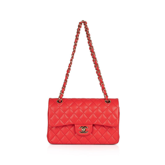 Chanel Red Caviar Small Classic Double Flap Bag