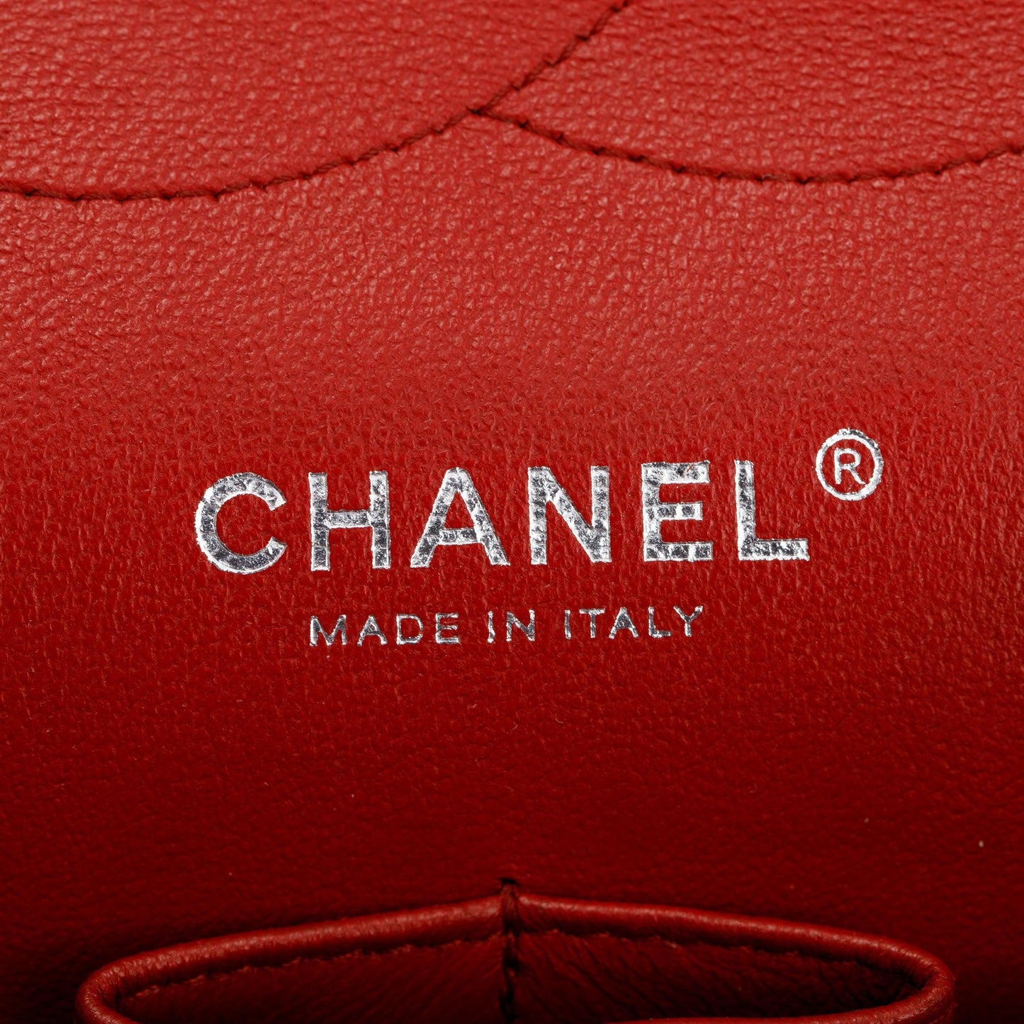Chanel Red Lambskin Classic Jumbo Double Flap Bag