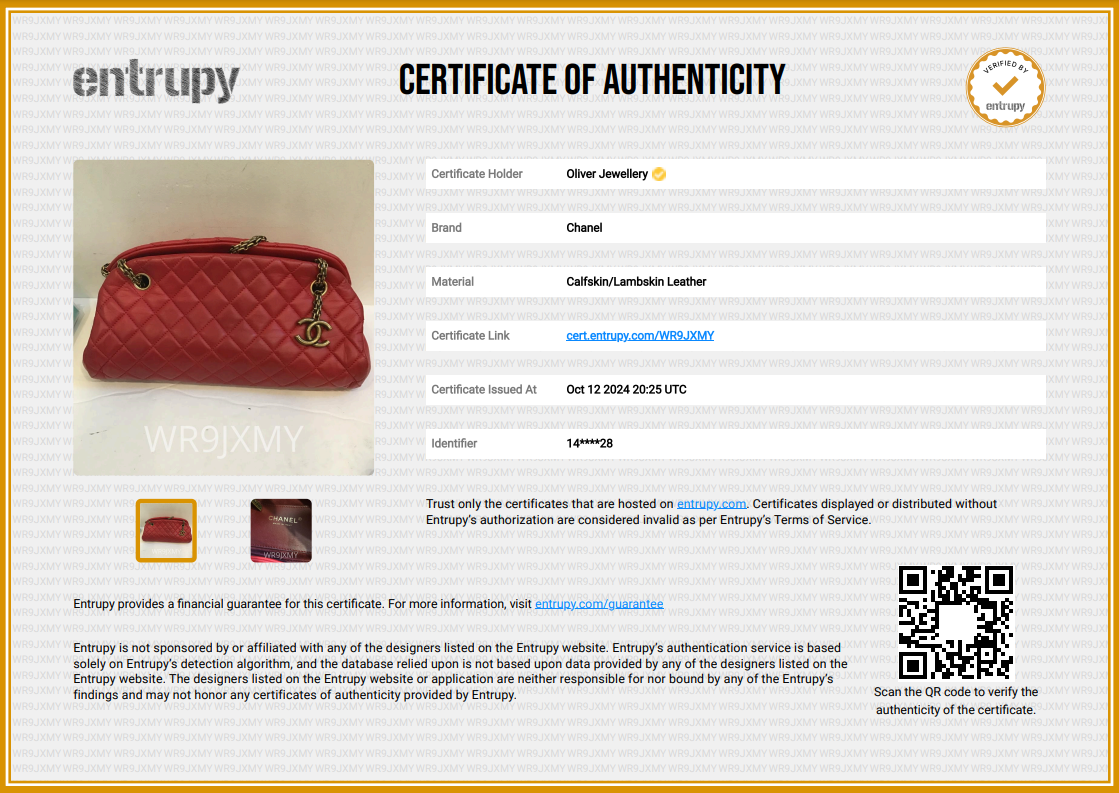 Chanel Red Lambskin Leather Just Mademoiselle Medium Bowler Bag