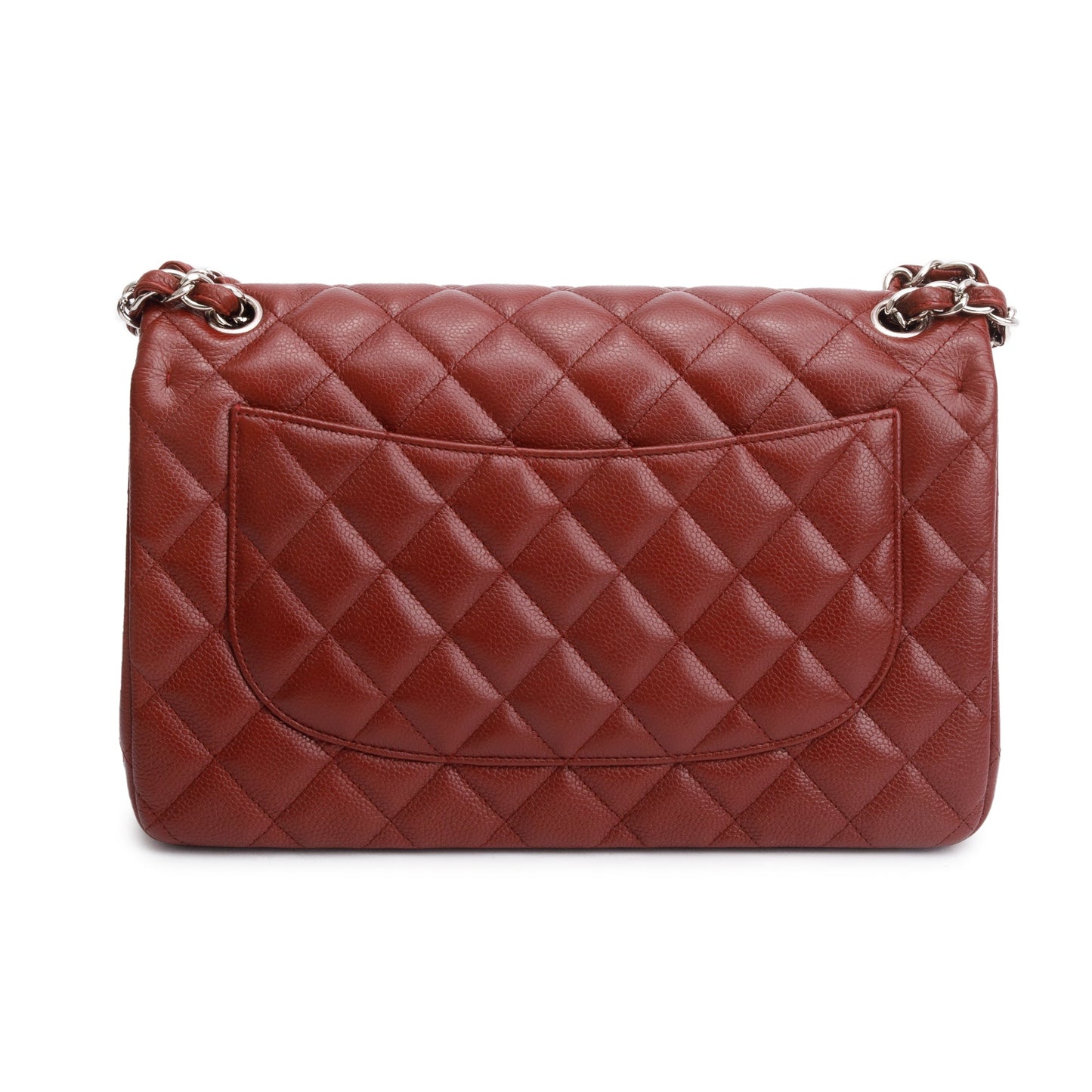 Chanel Red Quilted Caviar Leather Classic Jumbo Double Flap Bag