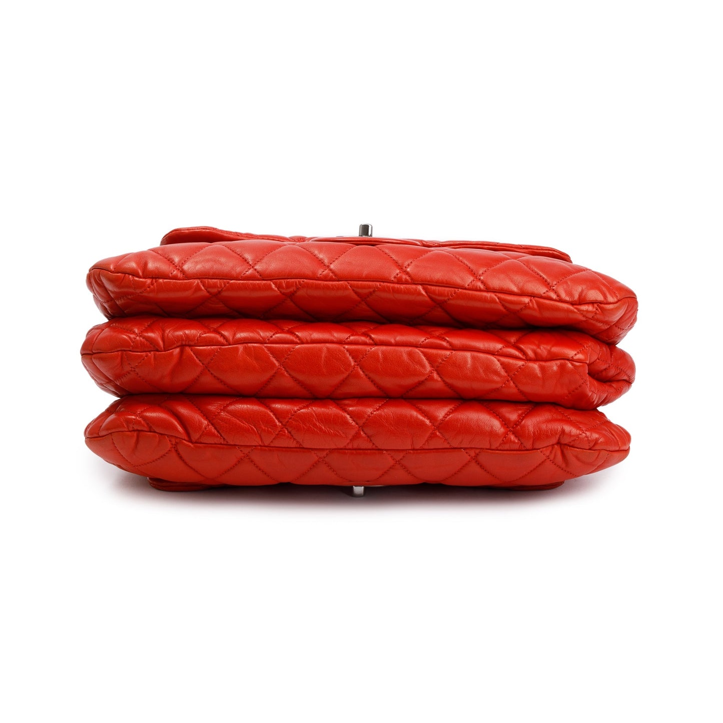 Chanel Red Quilted Lambskin Leather Chanel 3 Maxi Flap Bag