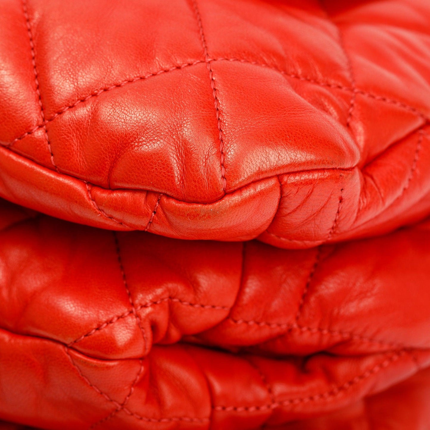 Chanel Red Quilted Lambskin Leather Chanel 3 Maxi Flap Bag