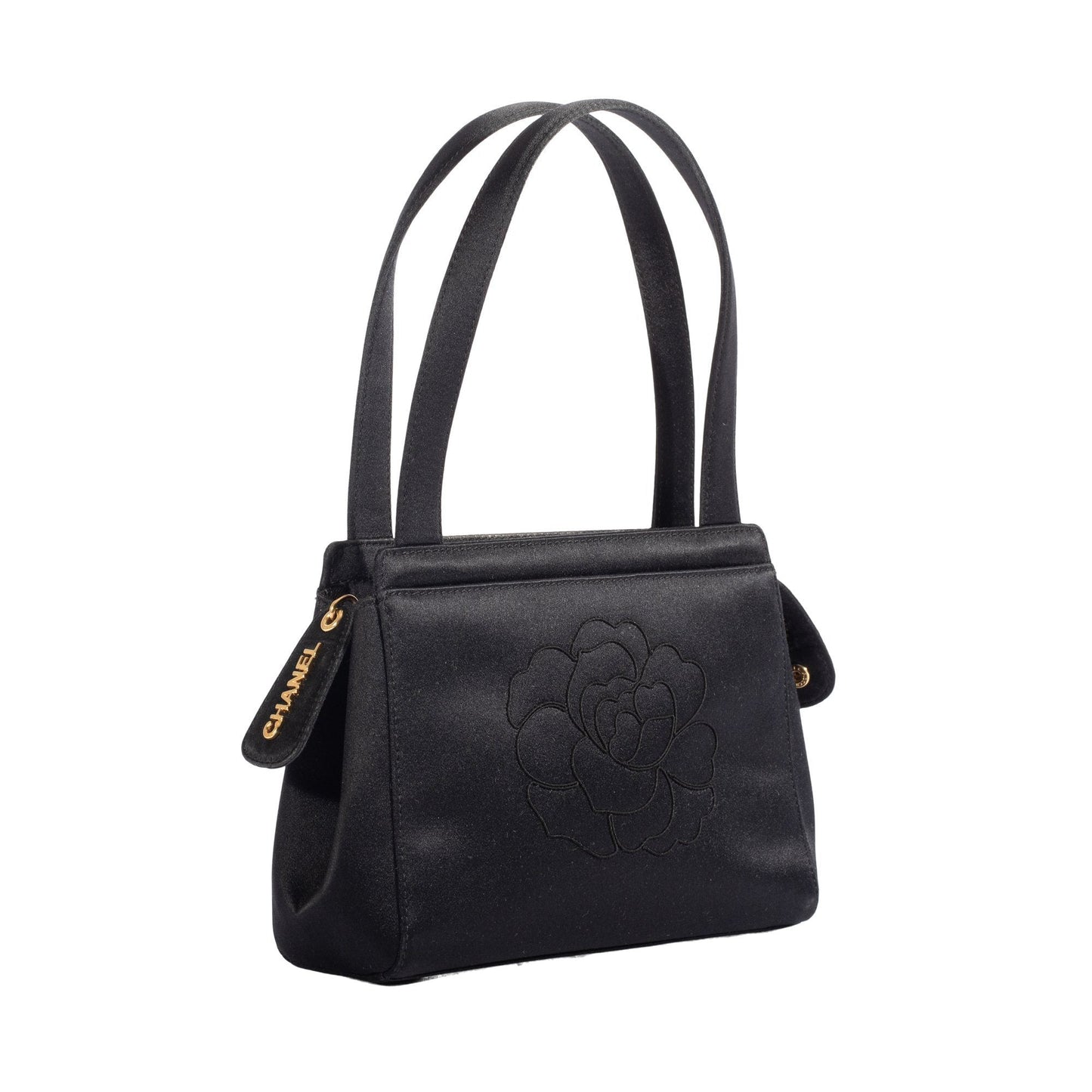 Chanel Satin Camellia Evening Bag