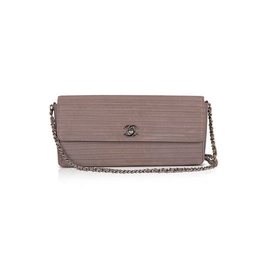 Chanel Satin Horizontal Quilt E/W Flap Bag
