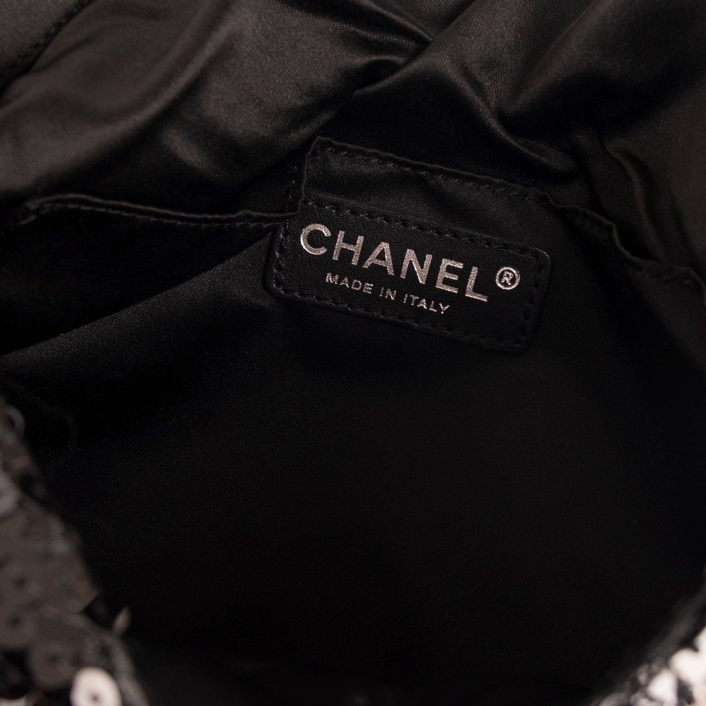 Chanel Sequin CC Half Moon Clutch