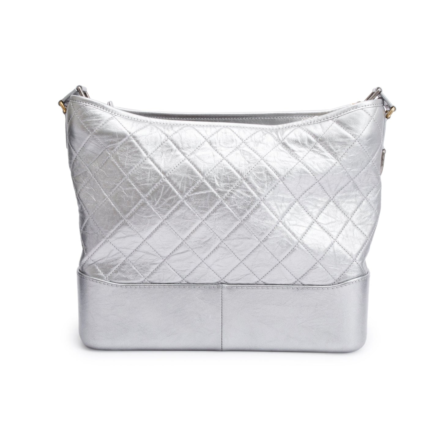 Chanel Silver Metallic Aged Calfskin Leather Large Gabrielle Hobo