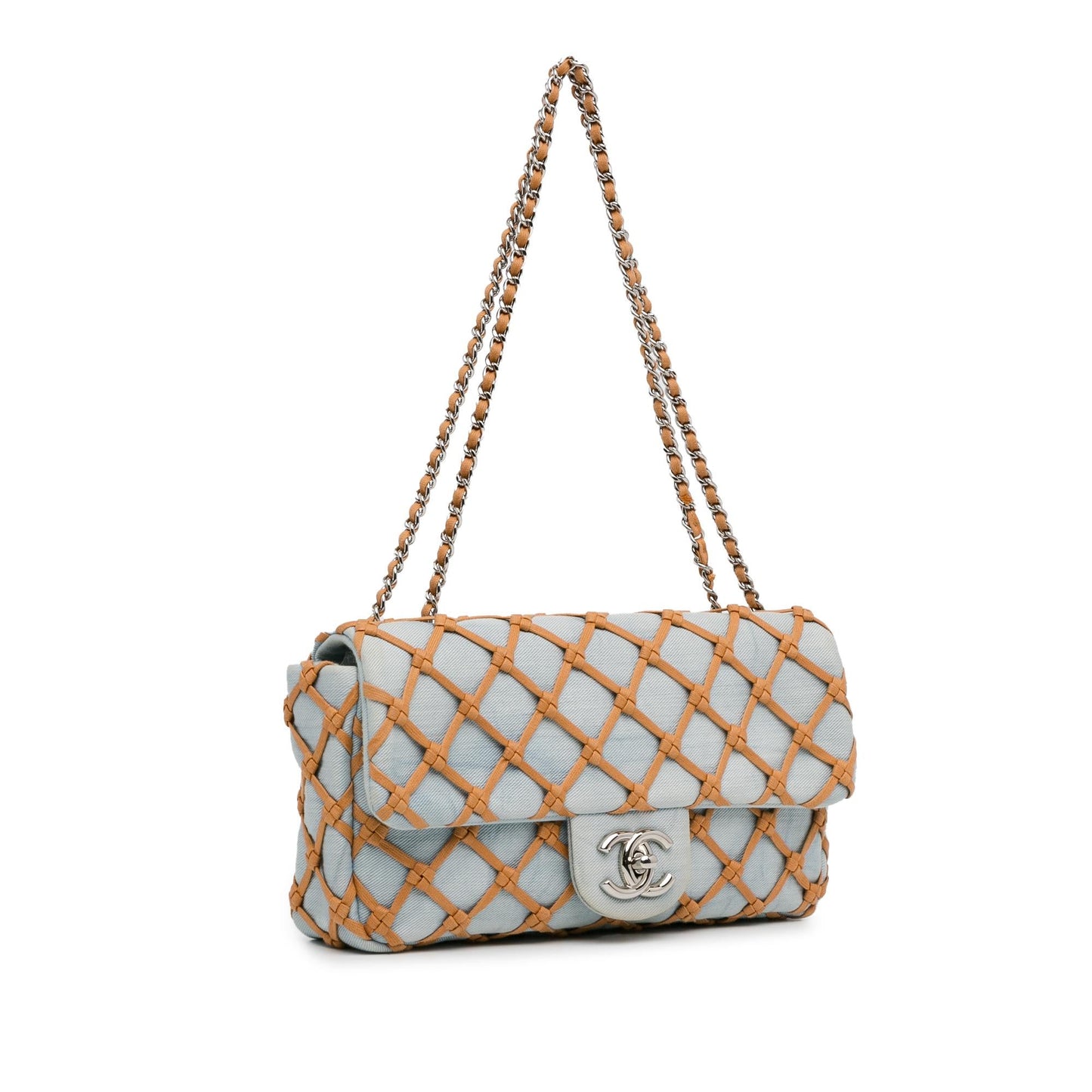Chanel Small Denim Canebiers Net Flap (SHG-bzsj0K)