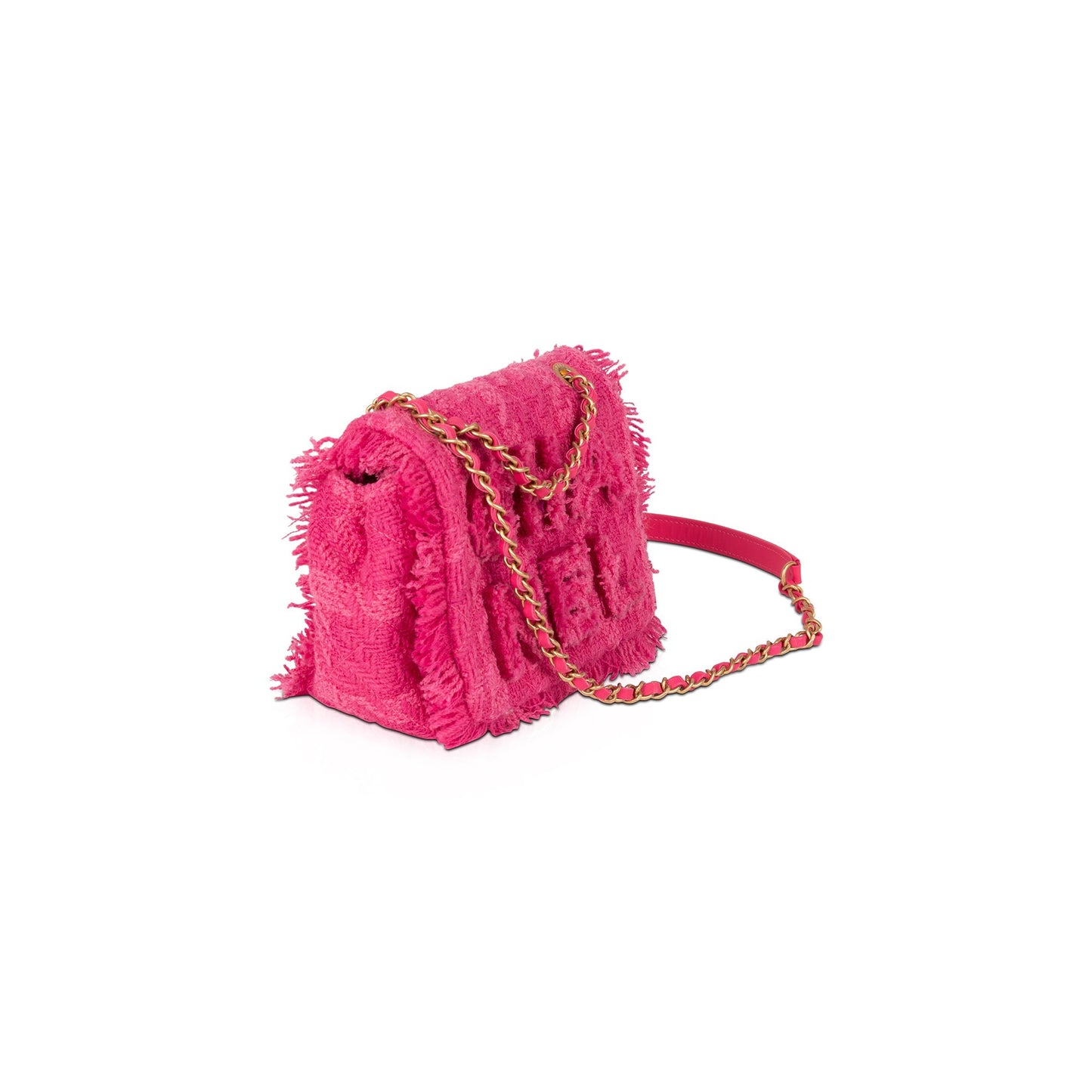 Chanel Small Giant Logo Tweed Flap Bag