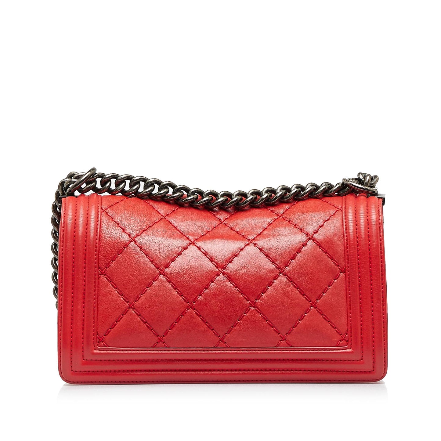 Chanel Small Lambskin Double Stitch Boy Flap